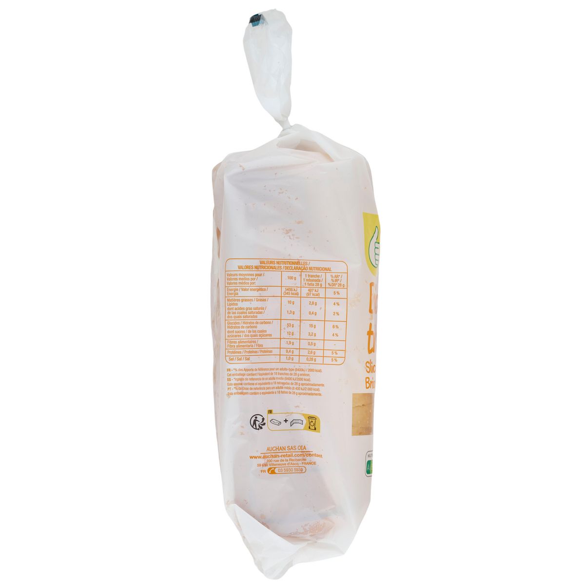 POUCE Brioche tranchée 18 tranches 500g