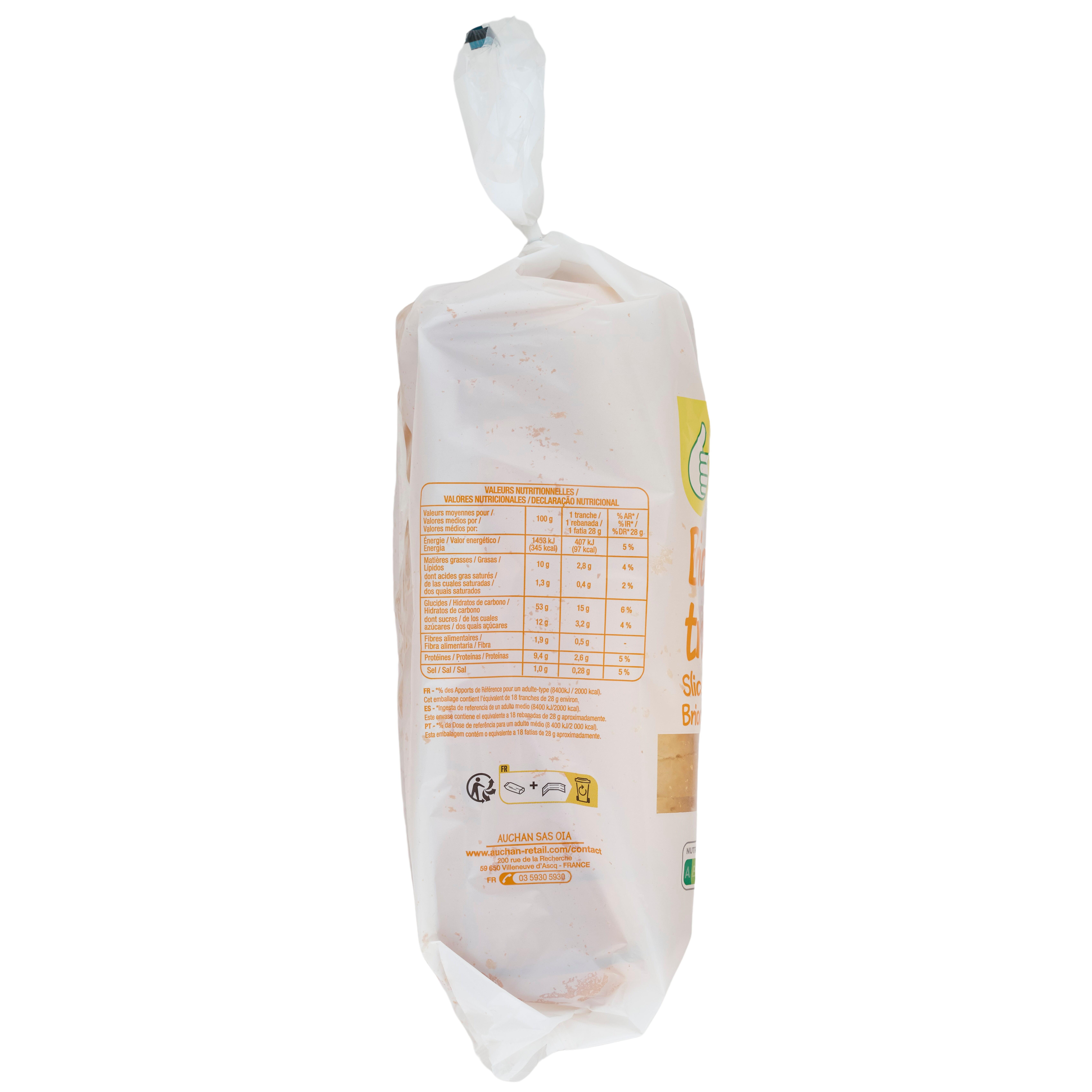Voir la diapositive 4 : POUCE Brioche tranchée 18 tranches 500g
