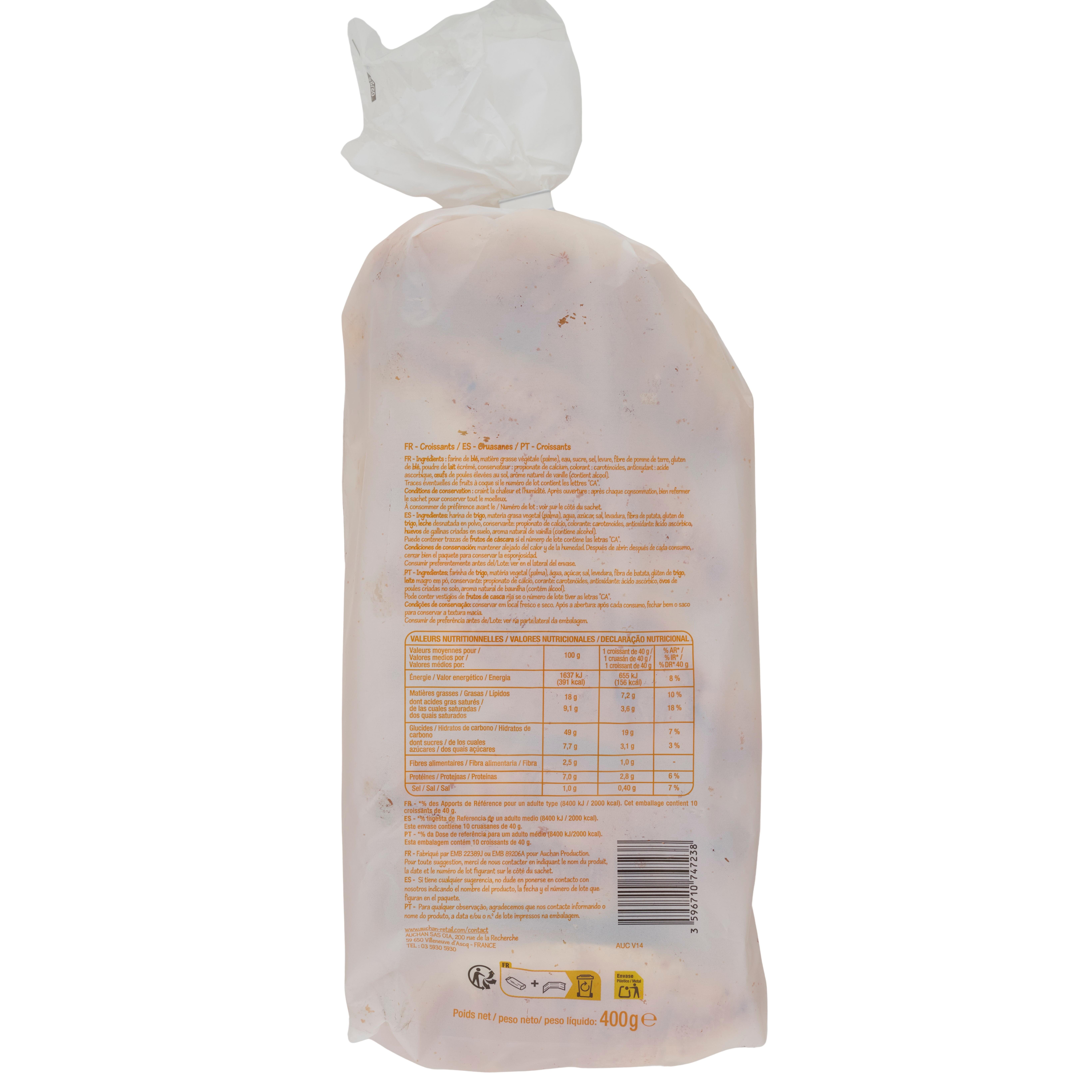 Voir la diapositive 3 : POUCE Croissants 10 pièces 400g