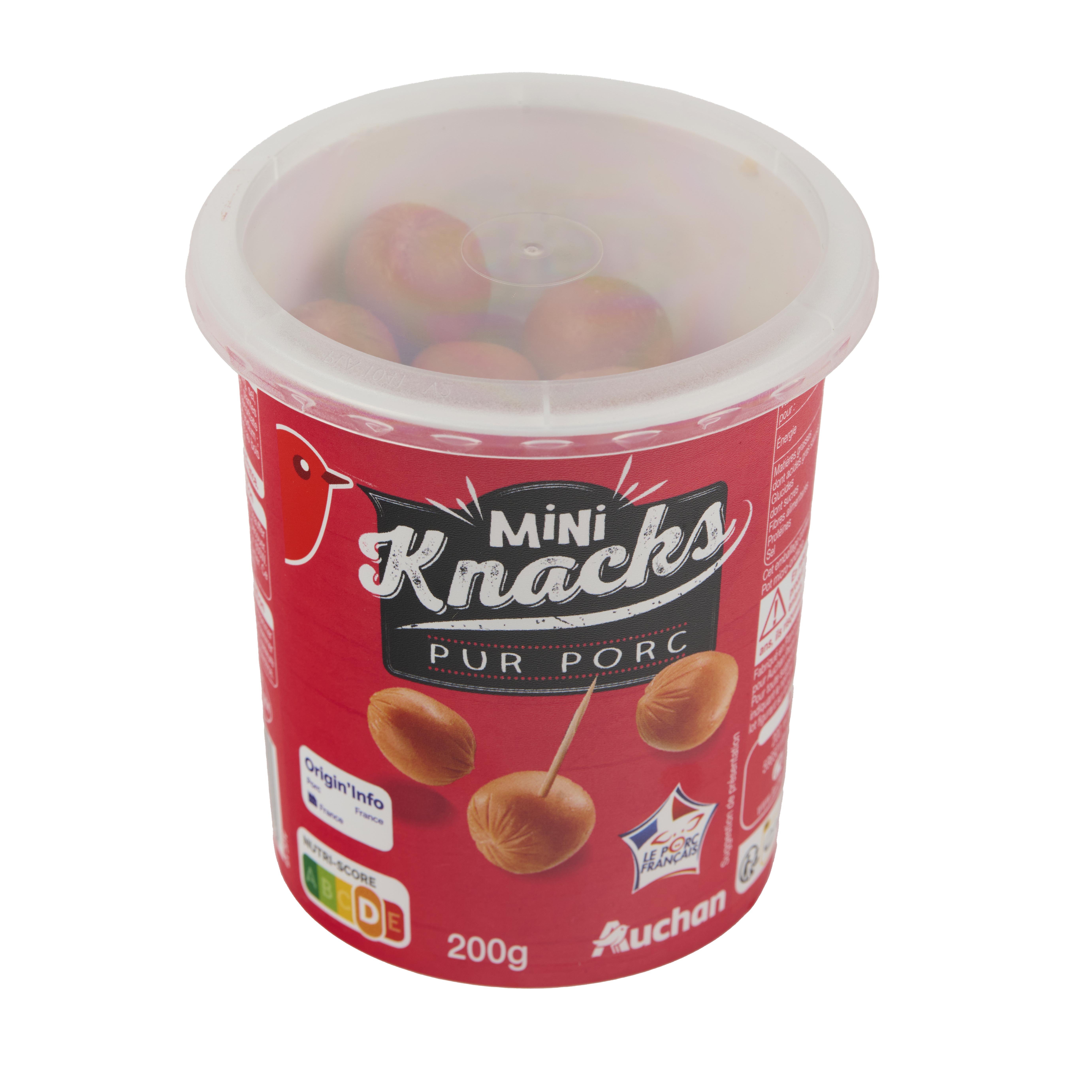 Voir la diapositive 5 : AUCHAN Mini saucisses knacks pur porc 200g