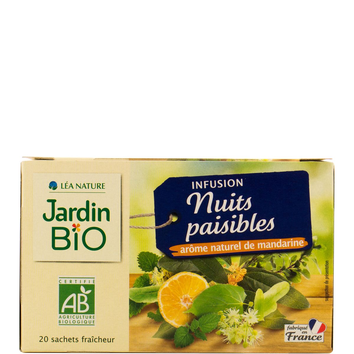 JARDIN BIO ETIC Infusion nuits paisibles arôme naturel de mandarine 20 sachets 30g