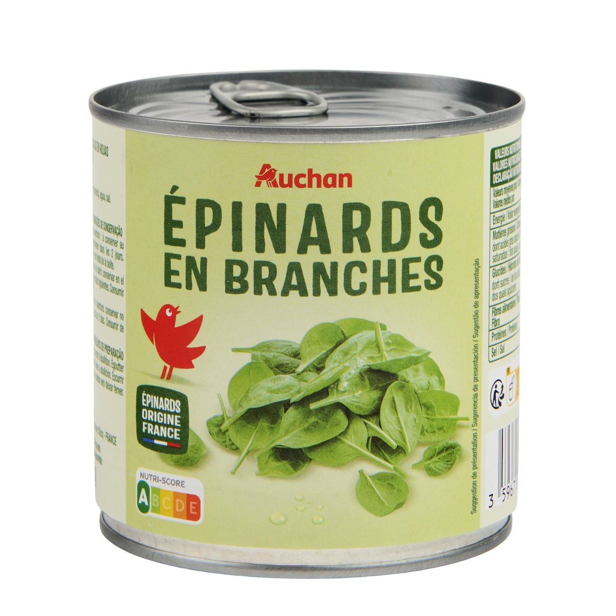 AUCHAN Epinards en branches 380g