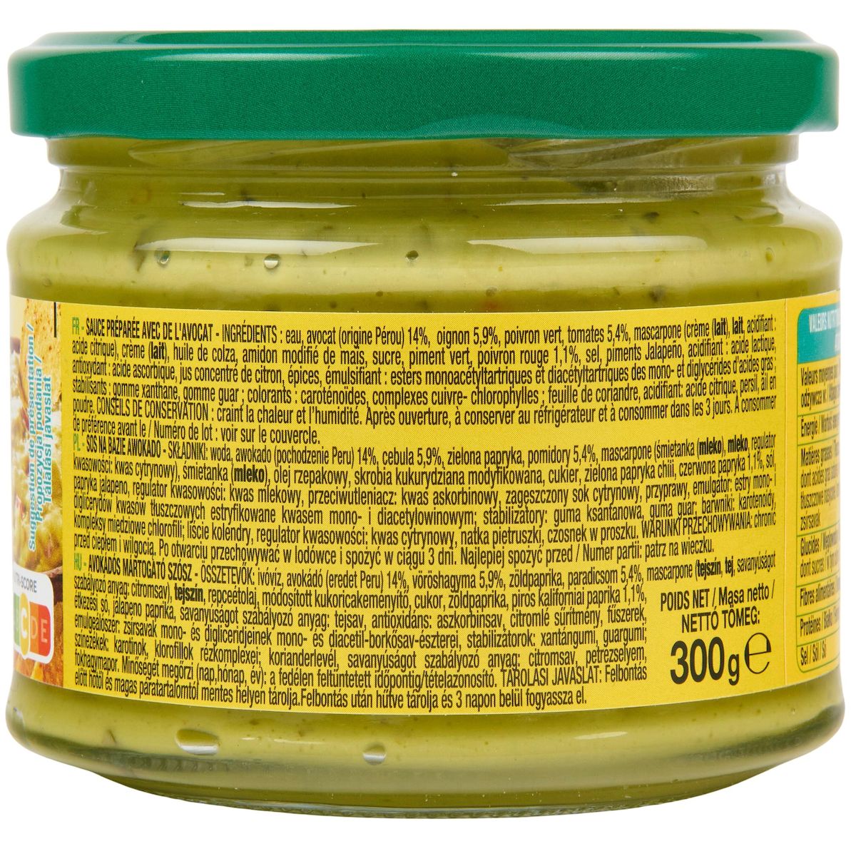 AUCHAN Sauce salsa saveur avocat 300g