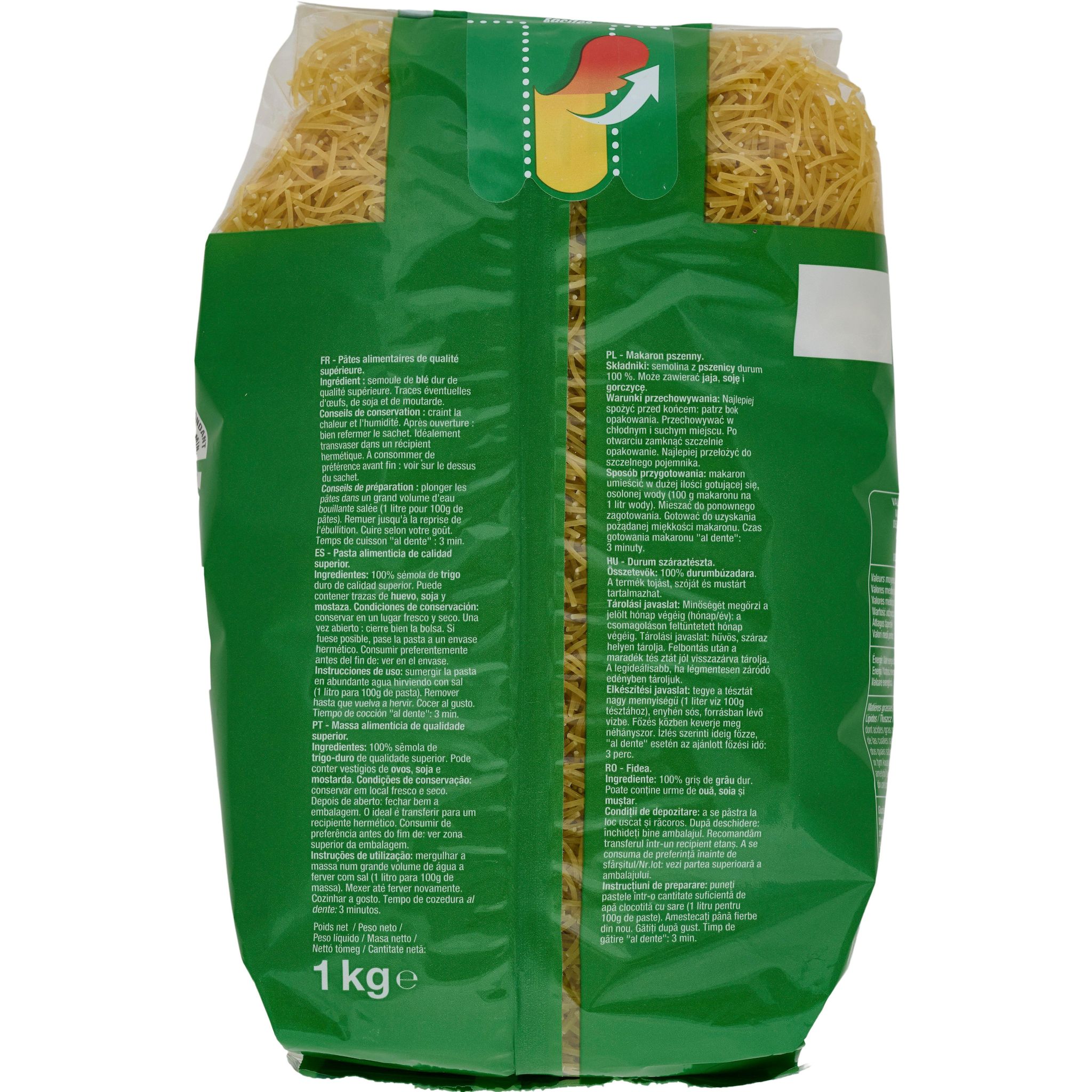 Voir la diapositive 4 : AUCHAN Cheveux d'ange cuisson rapide 3min 1kg