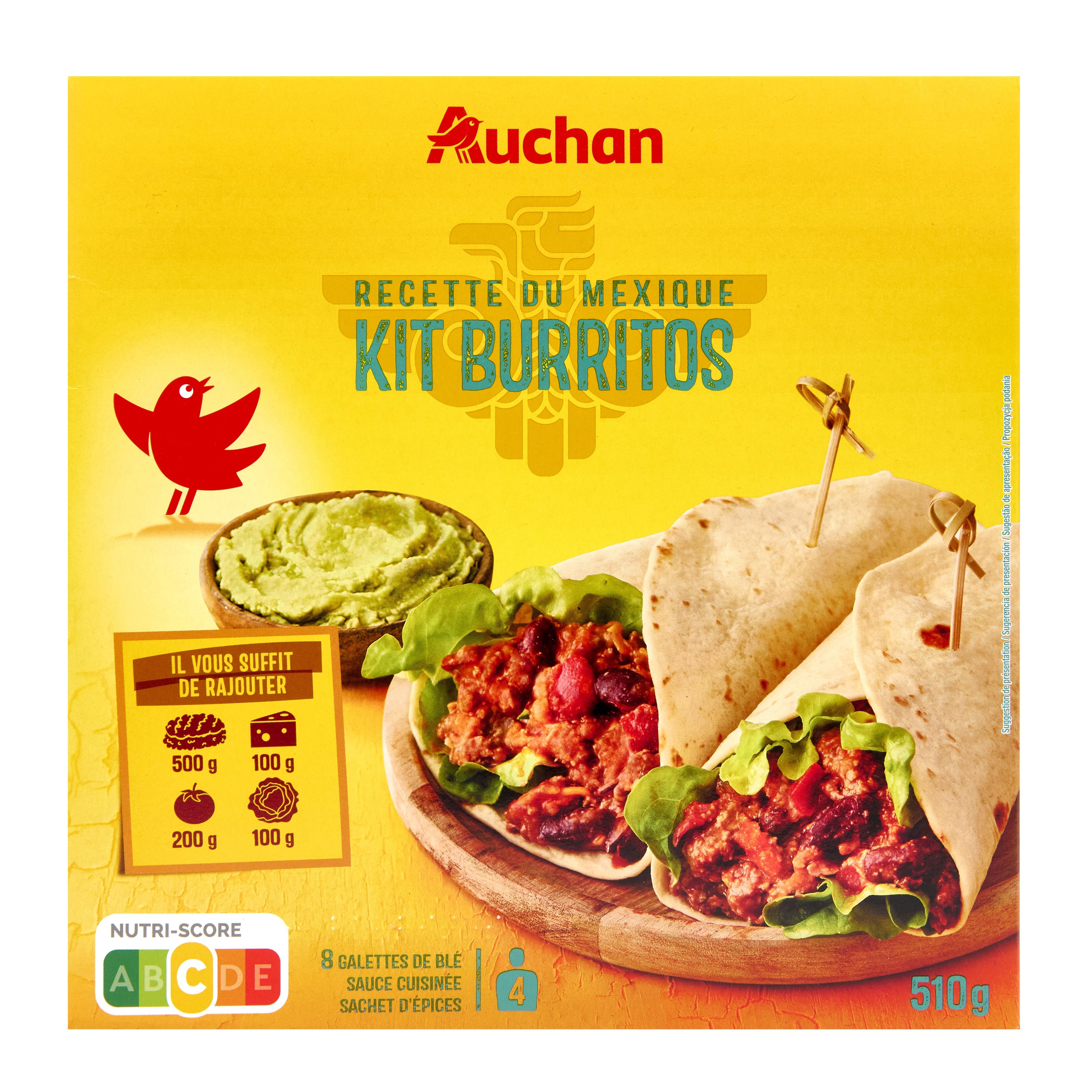 Voir la diapositive 3 : AUCHAN Kit pour burritos 4 personnes 510g