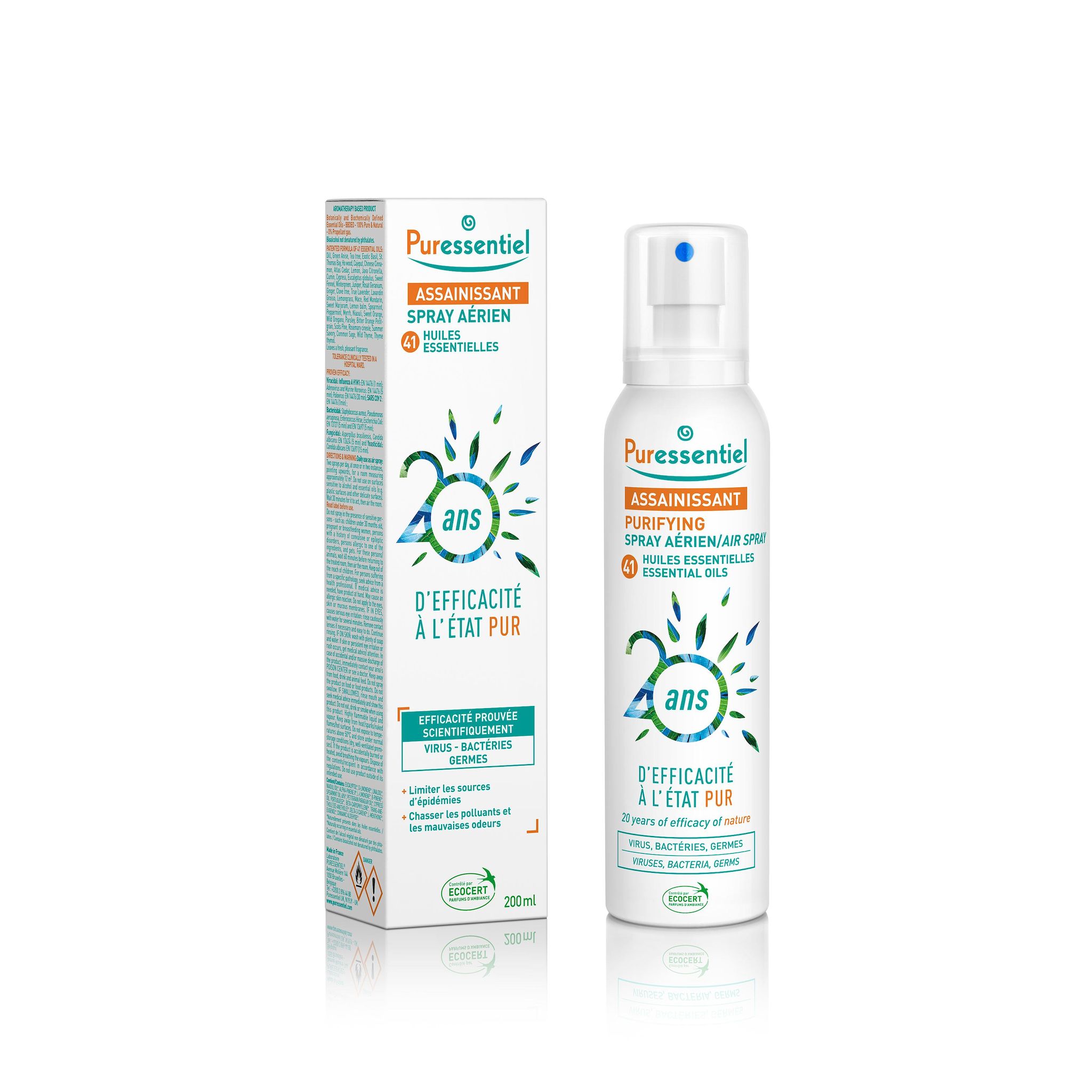 Voir la diapositive 2 : PURESSENTIEL Spray assainissant aux 41 huiles essentielles 200ml