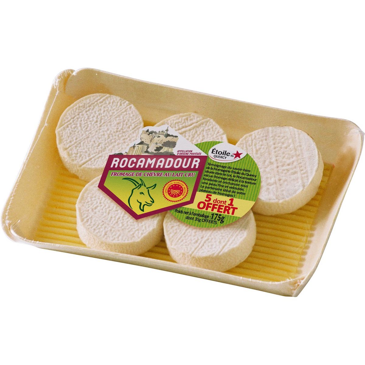 ETOILE DU QUERCY Fromage de chèvre au lait cru Rocamadour AOP 5x35g