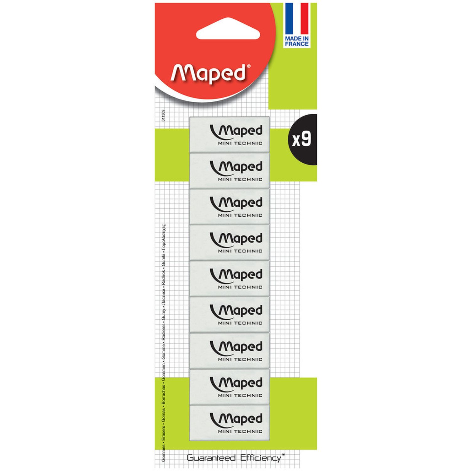 Voir la diapositive 1 : MAPED Mini gommes rectangulaires technic