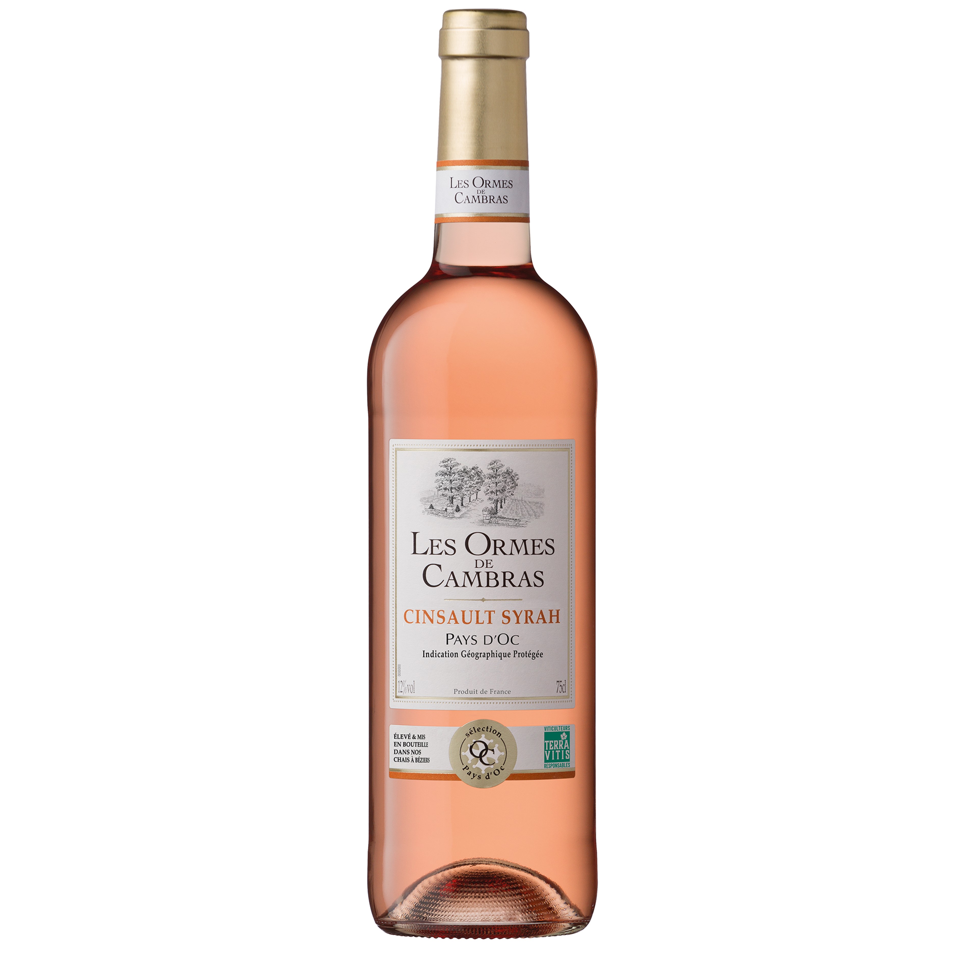 Voir la diapositive 2 : LES ORMES DE CAMBRAS IGP Pays-d'Oc Cinsault Syrah rosé Cuvée réservée 75cl