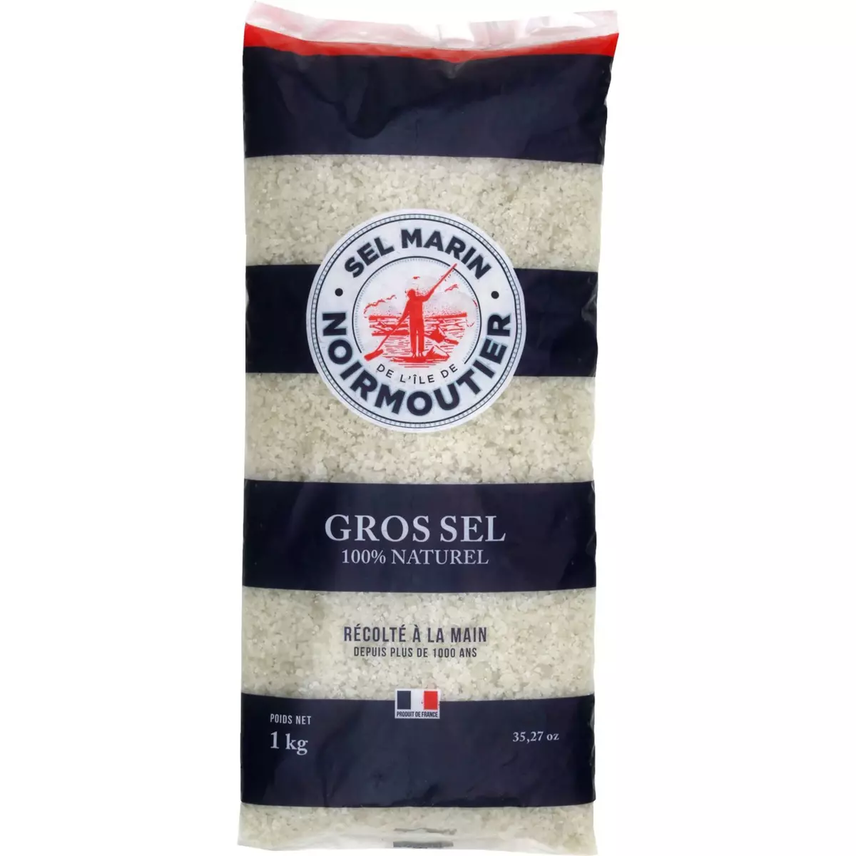 AQUASEL Gros sel marin de Noirmoutier récolté à la main 100% naturel 1kg