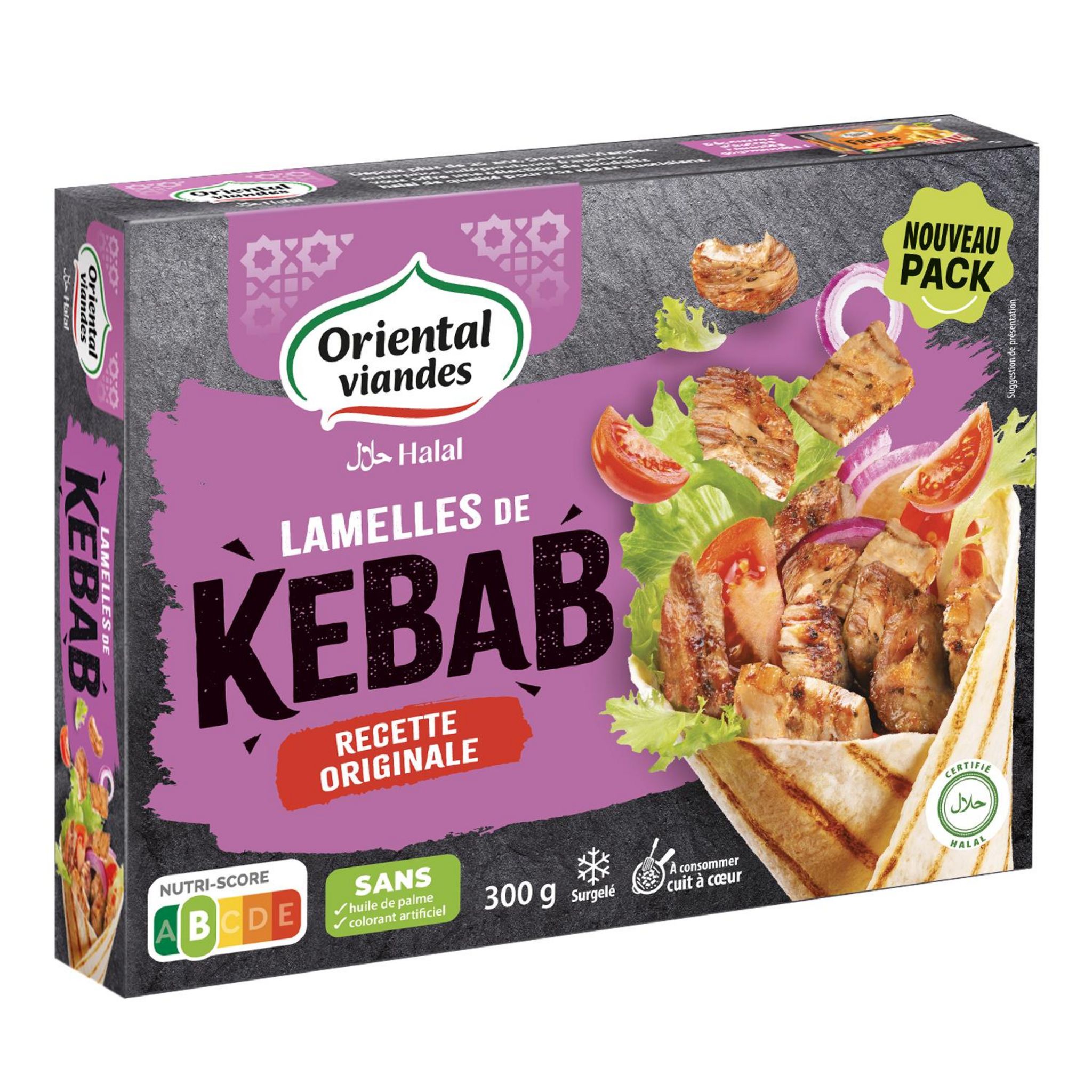 ORIENTAL VIANDES Émincé de kébab halal et sauce blanche 300g