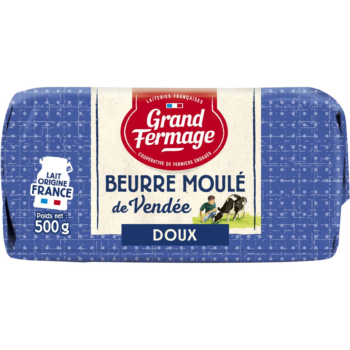 GRAND FERMAGE Beurre moulé doux 500g