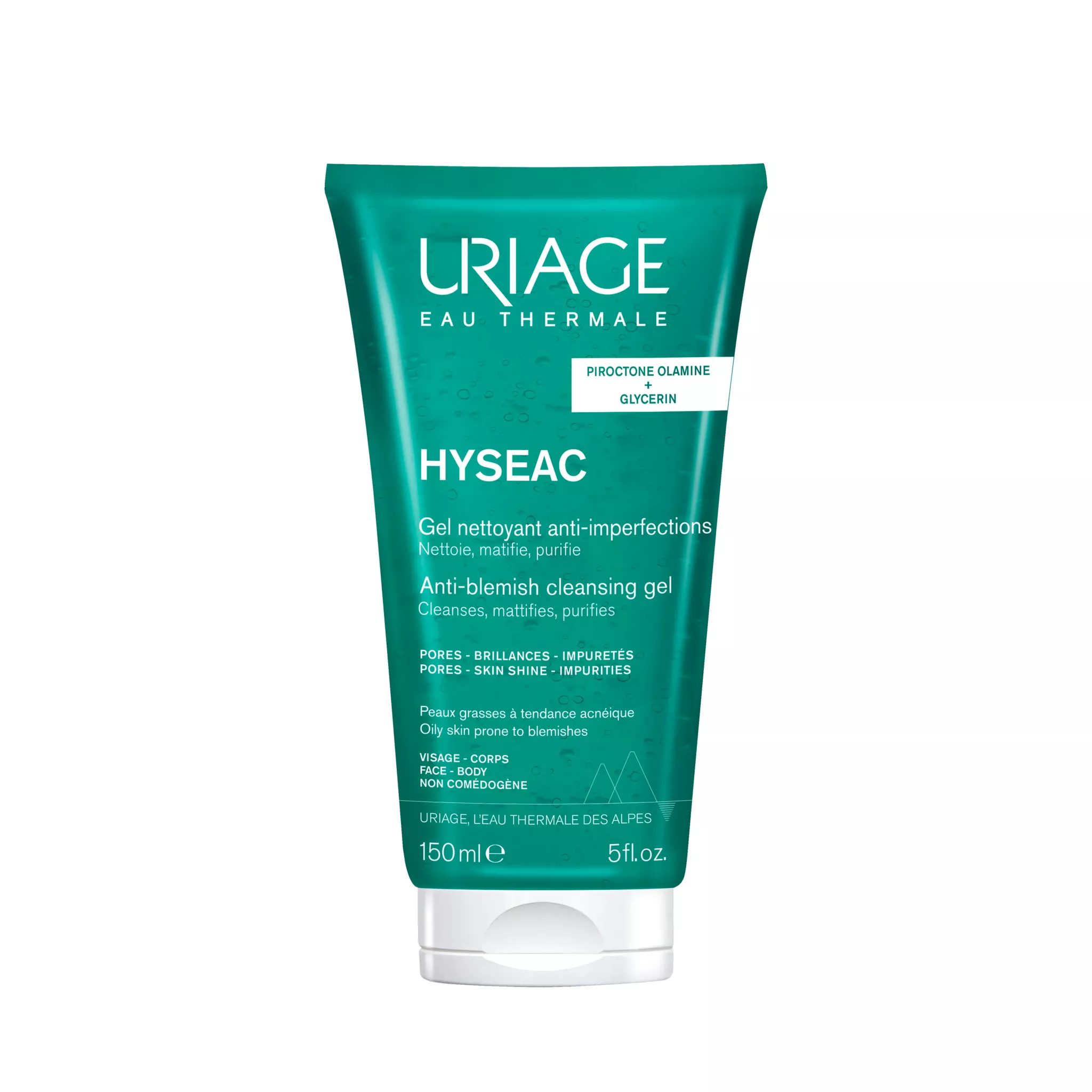 URIAGE Hyseac Gel nettoyant anti-imperfections visage & corps pour peaux grasses à tendance acnéique 150ml