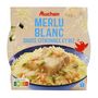 Voir la diapositive 3 : AUCHAN Merlu blanc sauce citronnée et riz prêt en 3 min 1 personne 300g
