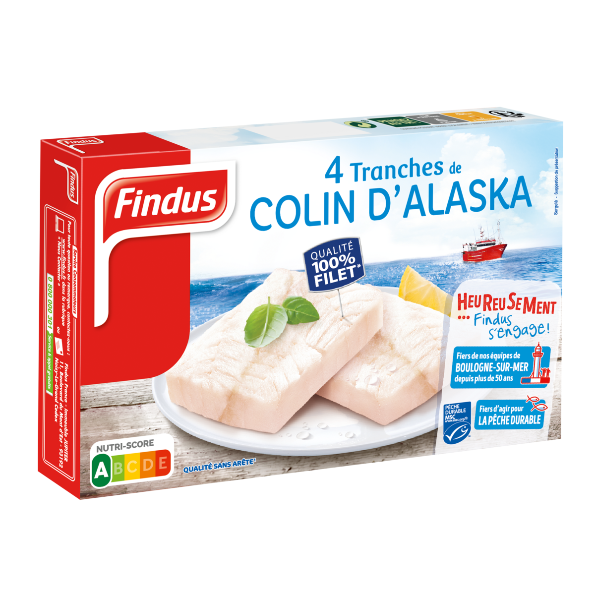 FINDUS Tranche nature de colin MSC 4x100g