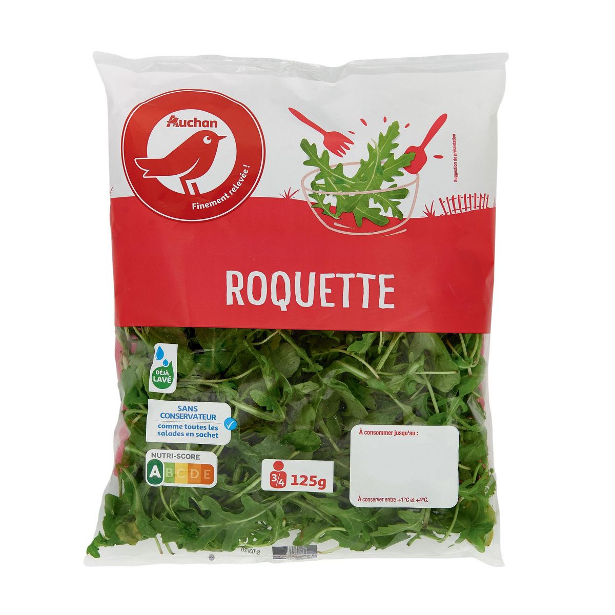 AUCHAN Roquette 3-4 parts 125g