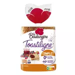 LA BOULANGERE Toastilign à la farine complète 0% de sucres ajoutés -40% MG 12 tranches 500g