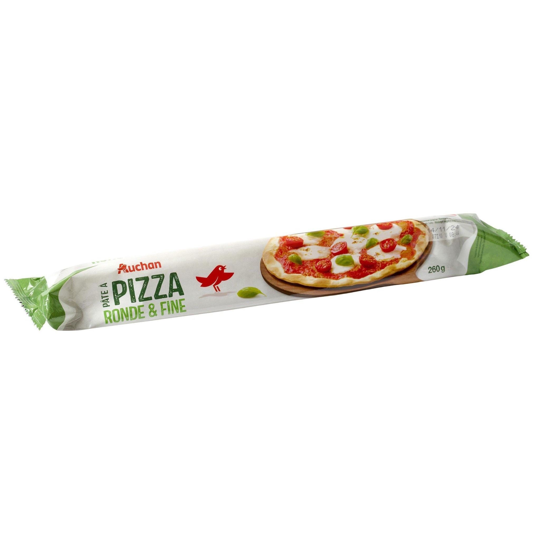 Voir la diapositive 3 : AUCHAN Pâte à pizza fine et ronde 260g
