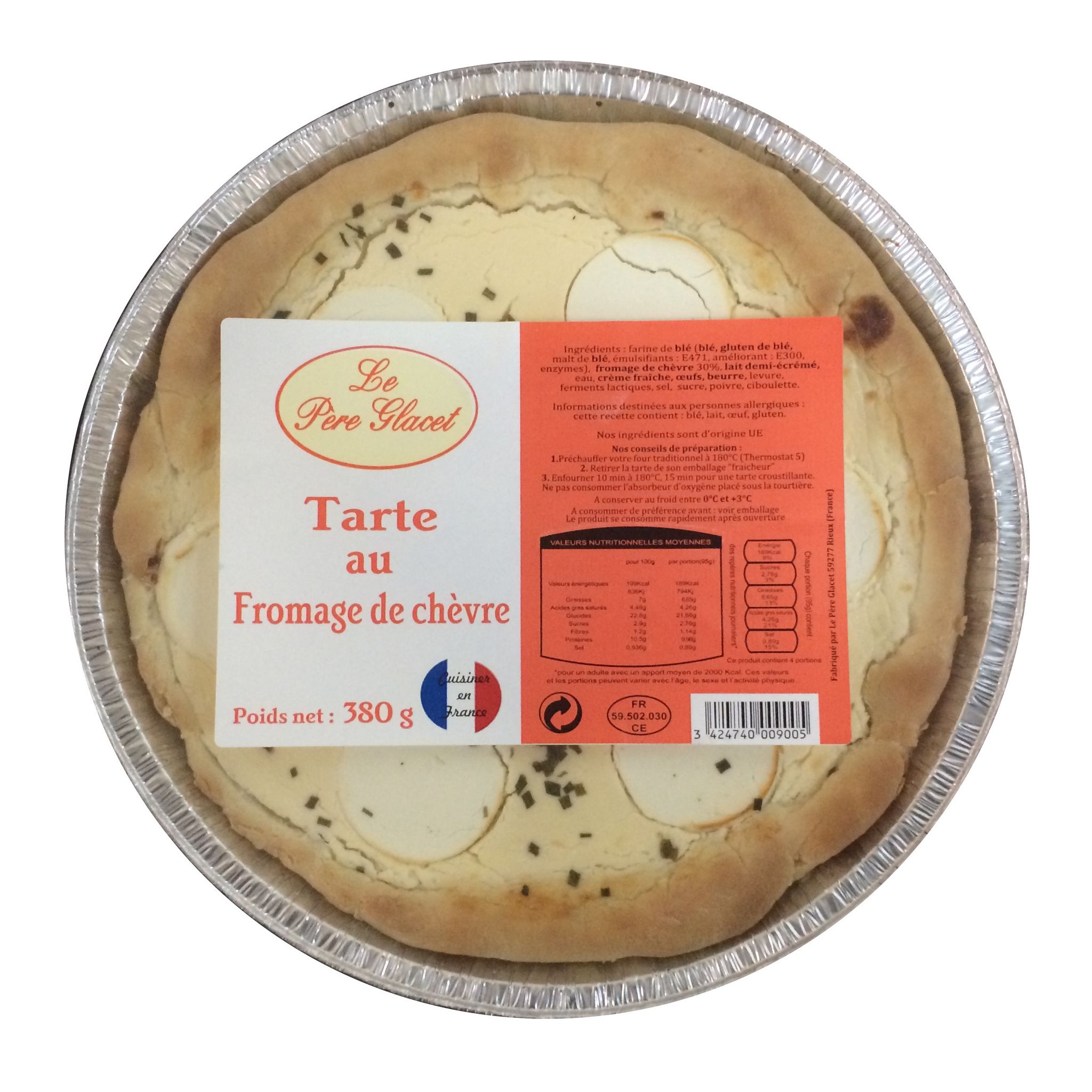 LE PÈRE GLACET Tarte au fromage de chèvre 380g