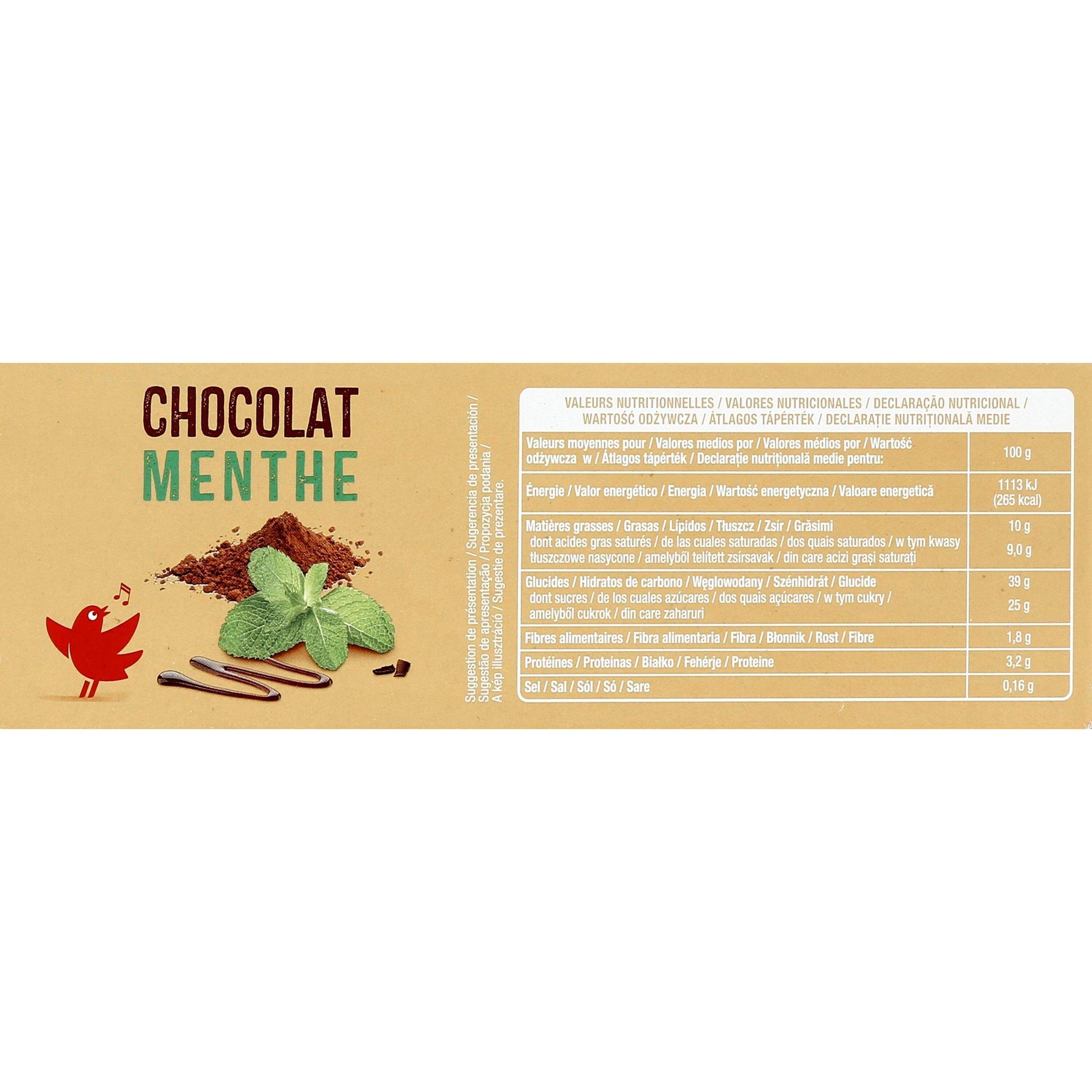 Voir la diapositive 3 : AUCHAN Cônes glacés à la menthe et au chocolat 6 pièces 404g