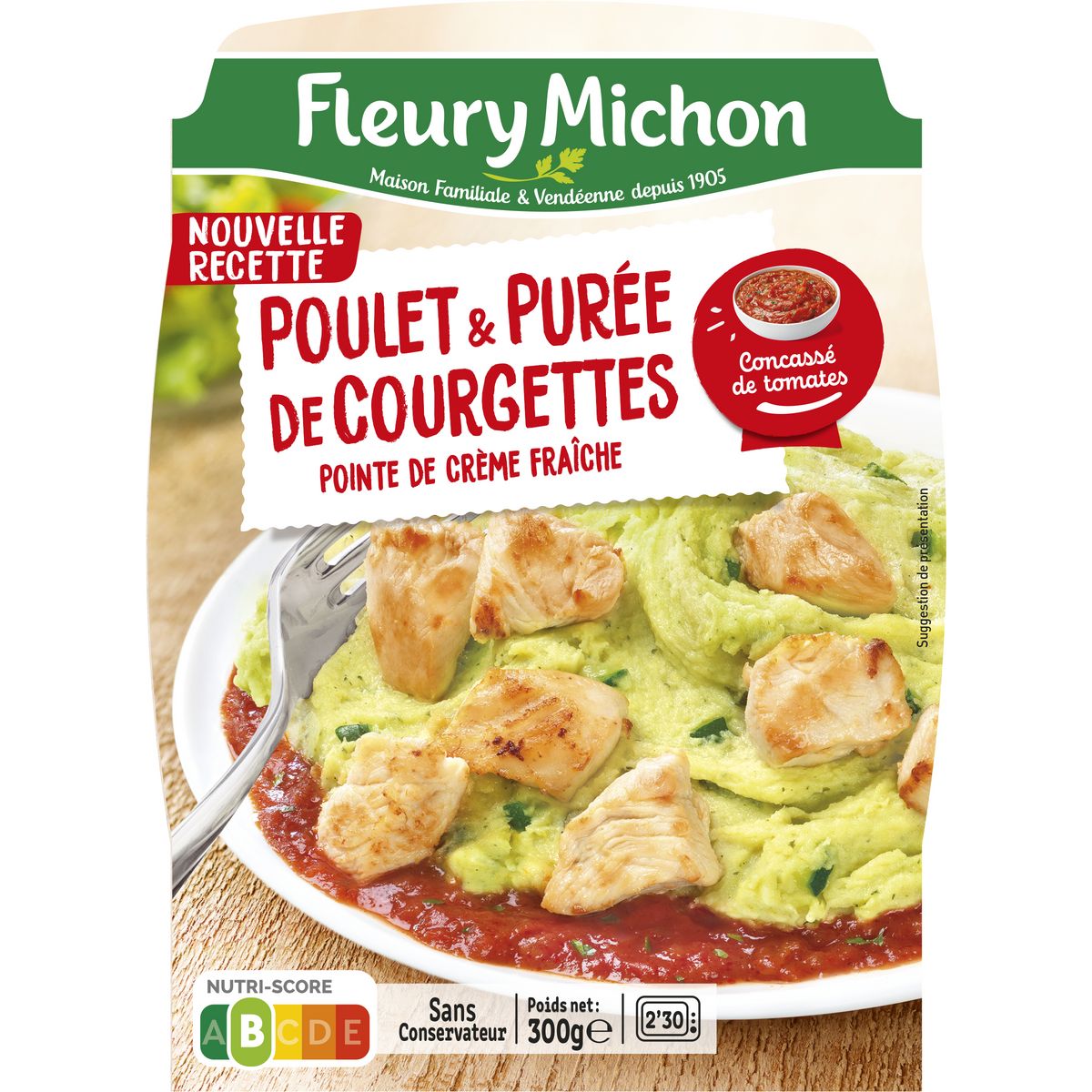 FLEURY MICHON Poulet et purée de courgettes 1 part 300g