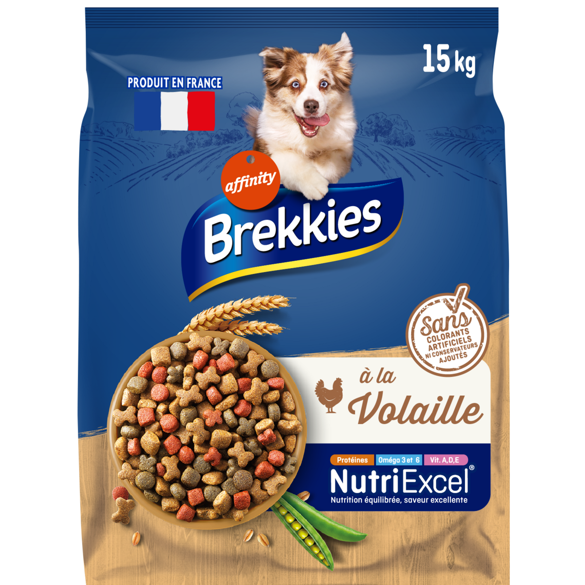 BREKKIES Croquettes à la volaille pour chien 15kg