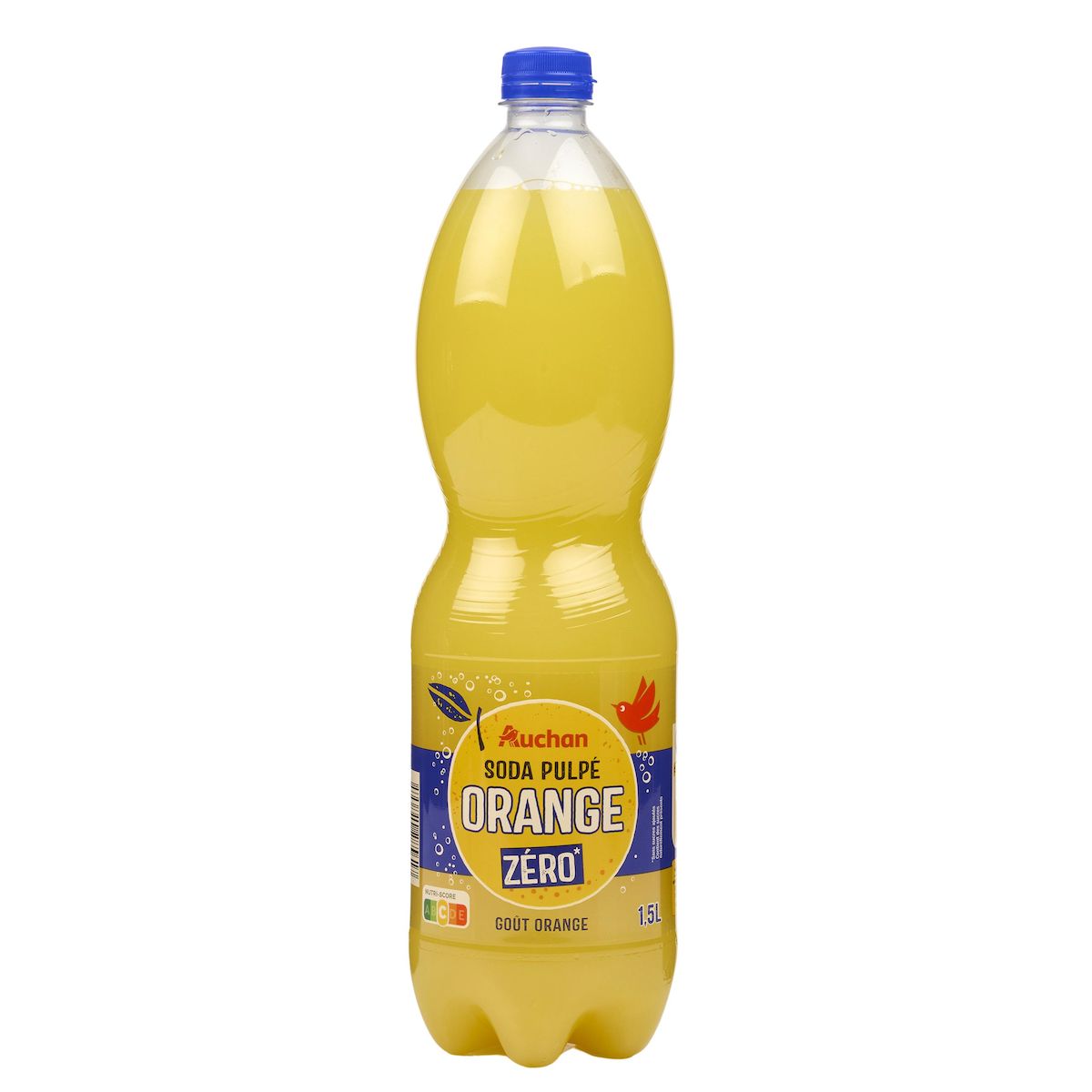 AUCHAN Boisson pulpée à l'orange zéro 1,5l