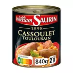 WILLIAM SAURIN Cassoulet toulousain à la graisse d'oie sans colorant ni arôme artificiel 2 personnes 840g