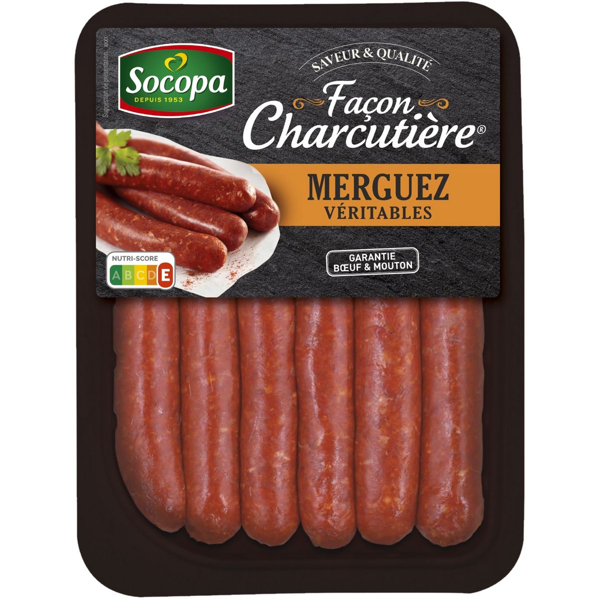 SOCOPA Merguez véritables façon charcutière 6 pièces 330g
