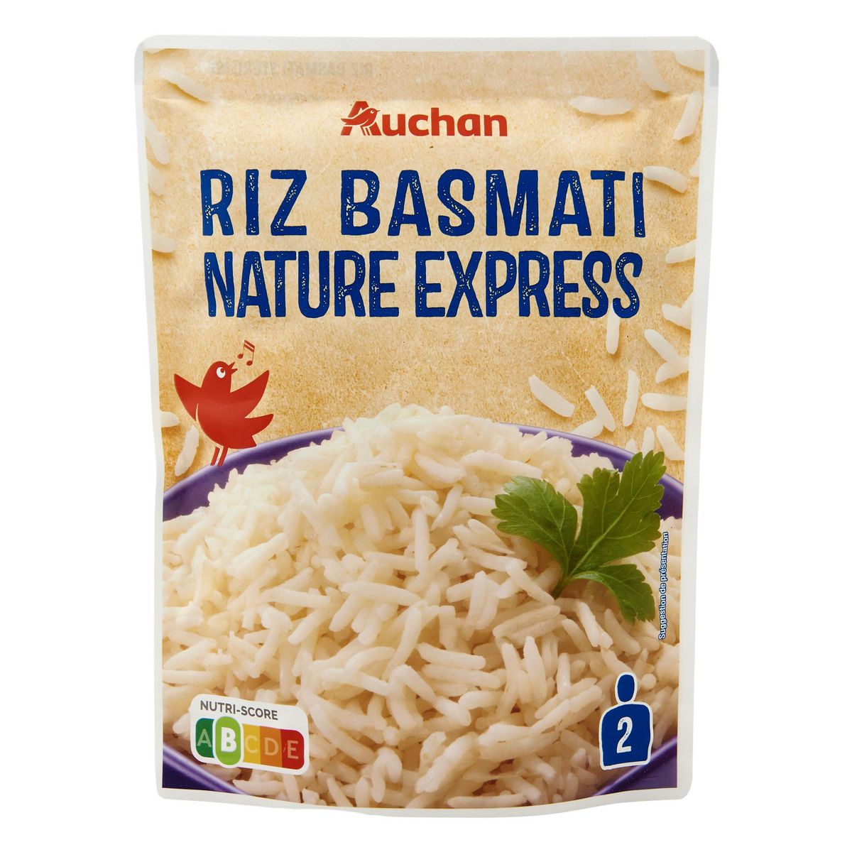AUCHAN Riz basmati nature sachet express 2 personnes 250g