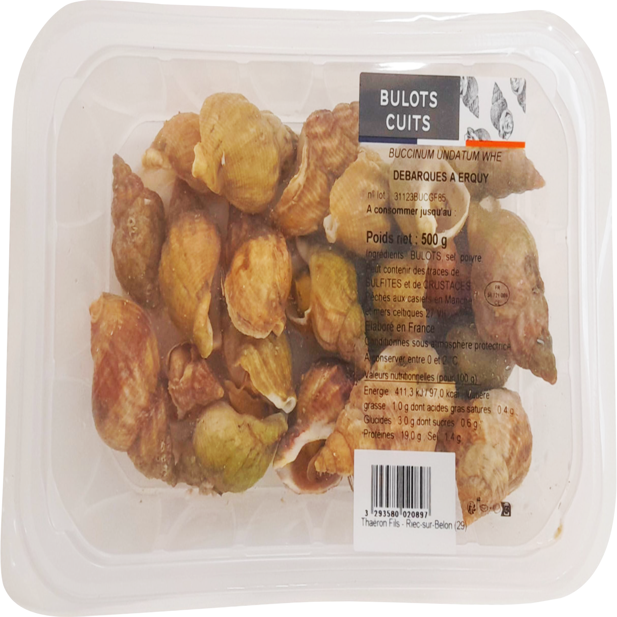 Voir la diapositive 2 : Bulots cuits barquette 500g