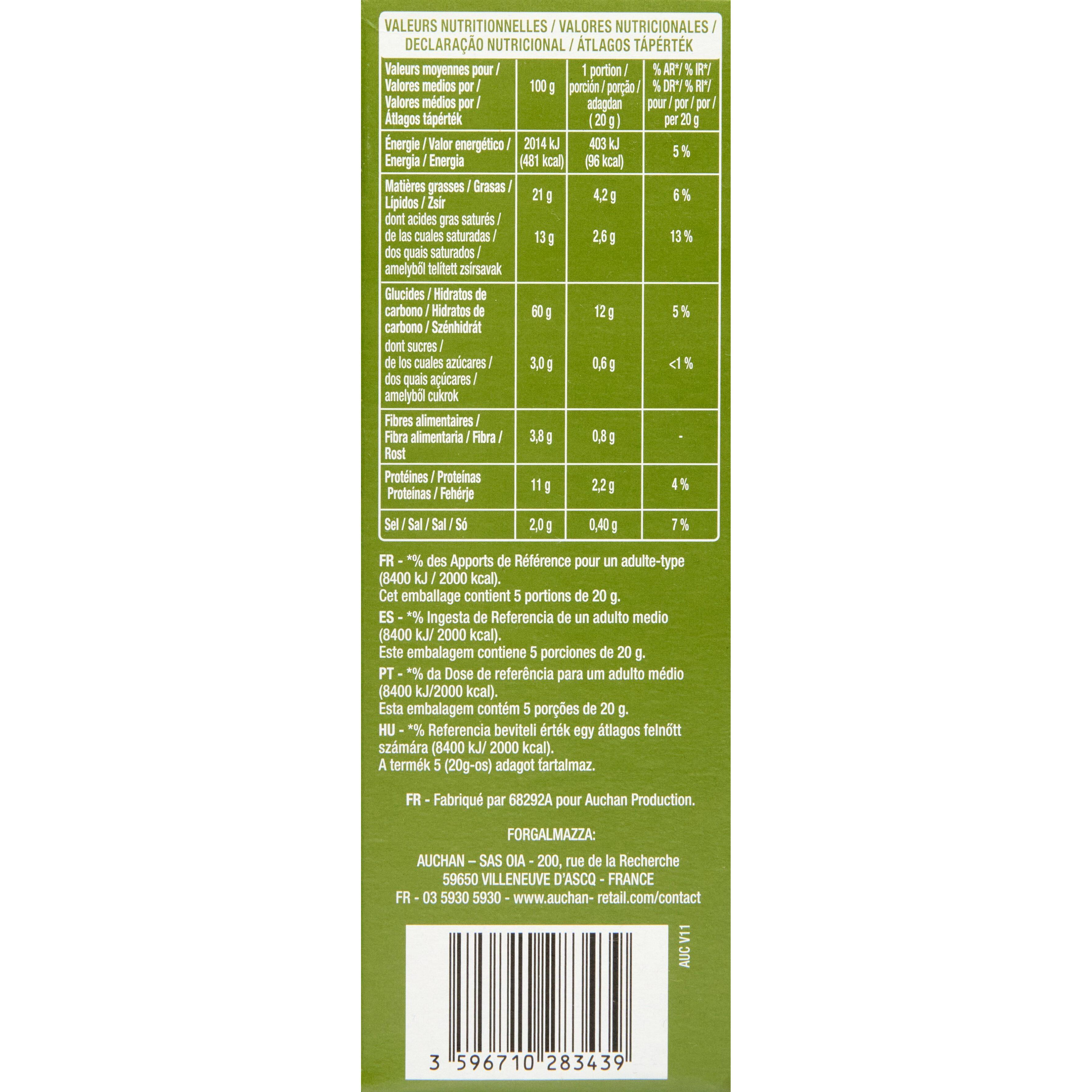 Voir la diapositive 3 : AUCHAN Flûtes tomate olive origan 100g