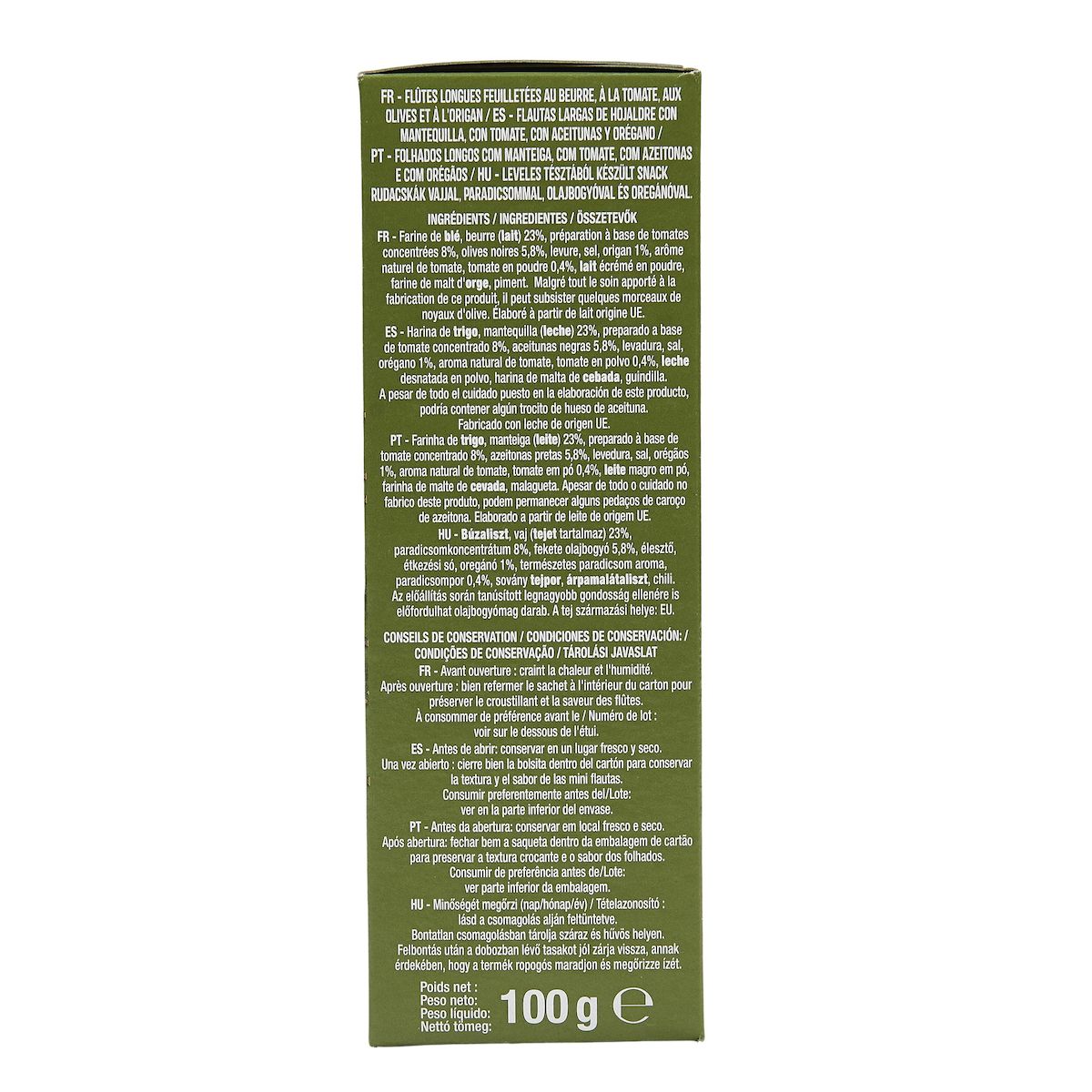 AUCHAN Flûtes tomate olive origan 100g