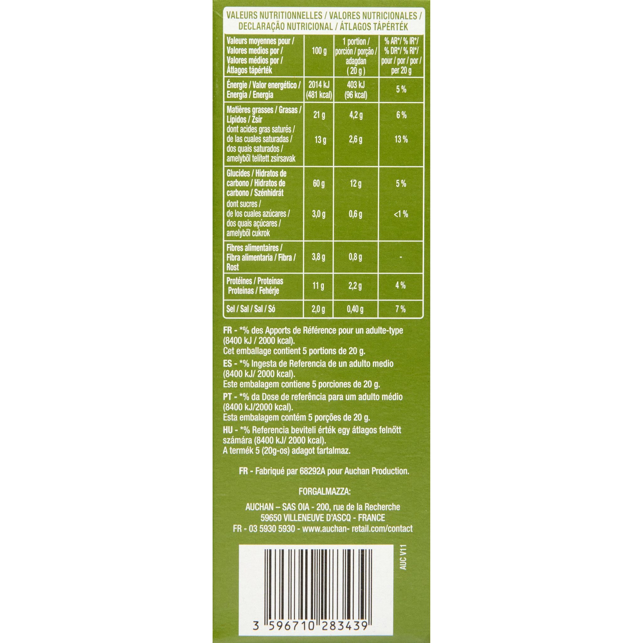 Voir la diapositive 3 : AUCHAN Flûtes tomate olive origan 100g