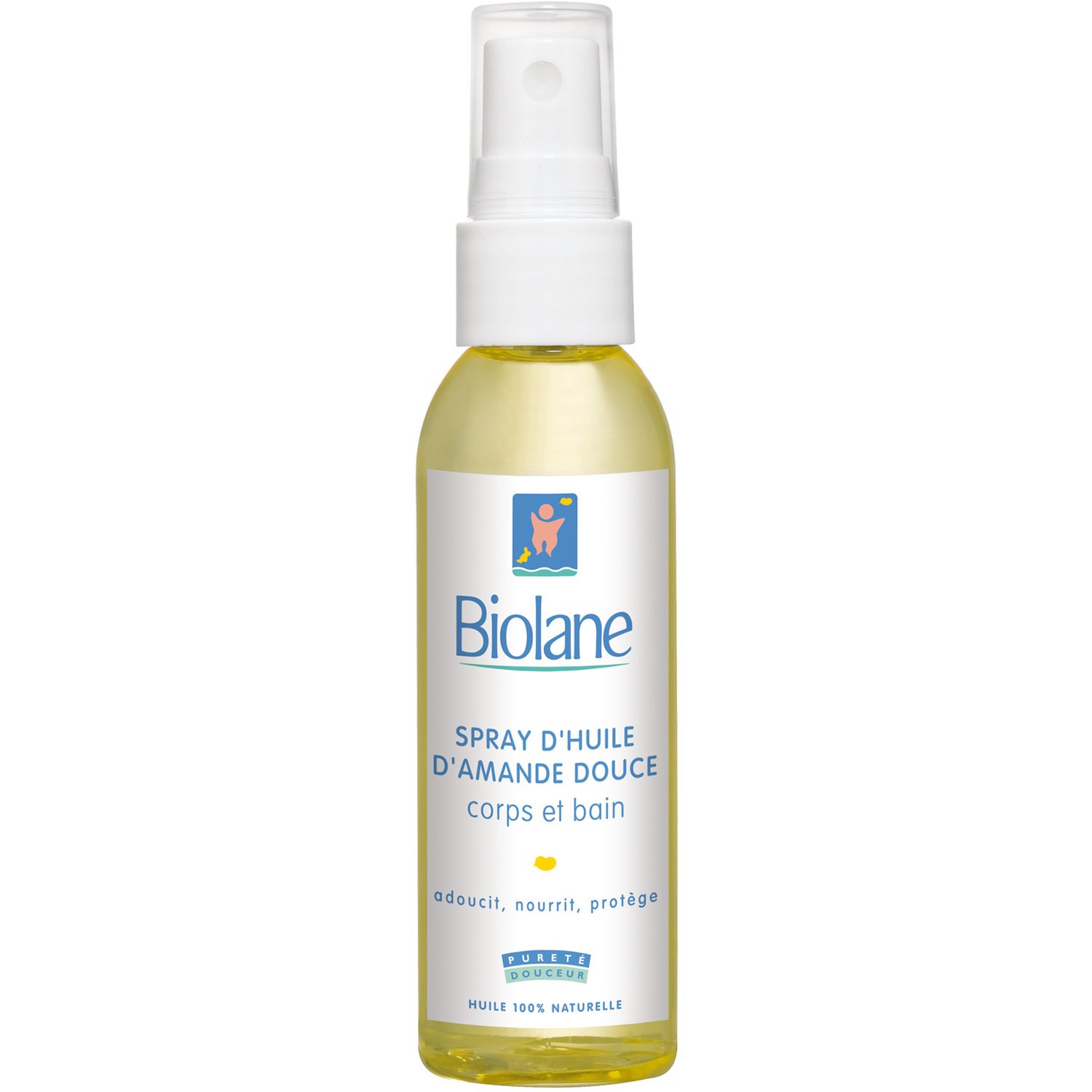 Voir la diapositive 3 : BIOLANE Spray d'huile d'amande douce corps et bain pour bébé 75ml
