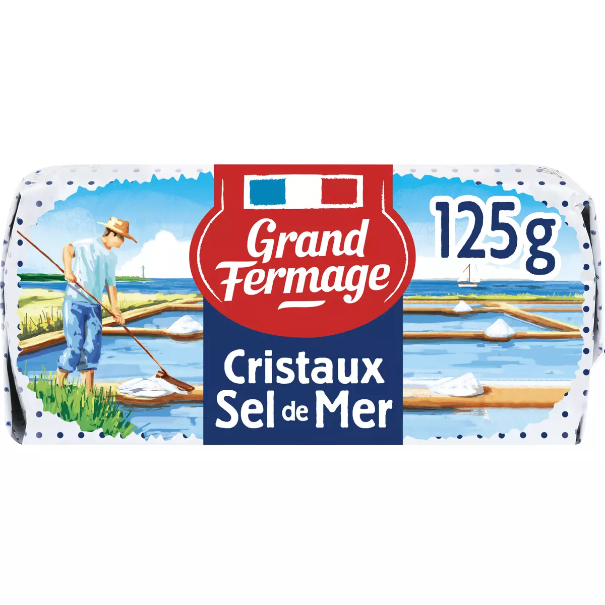 GRAND FERMAGE Beurre aux cristaux de sel de mer de Noirmoutier 125g