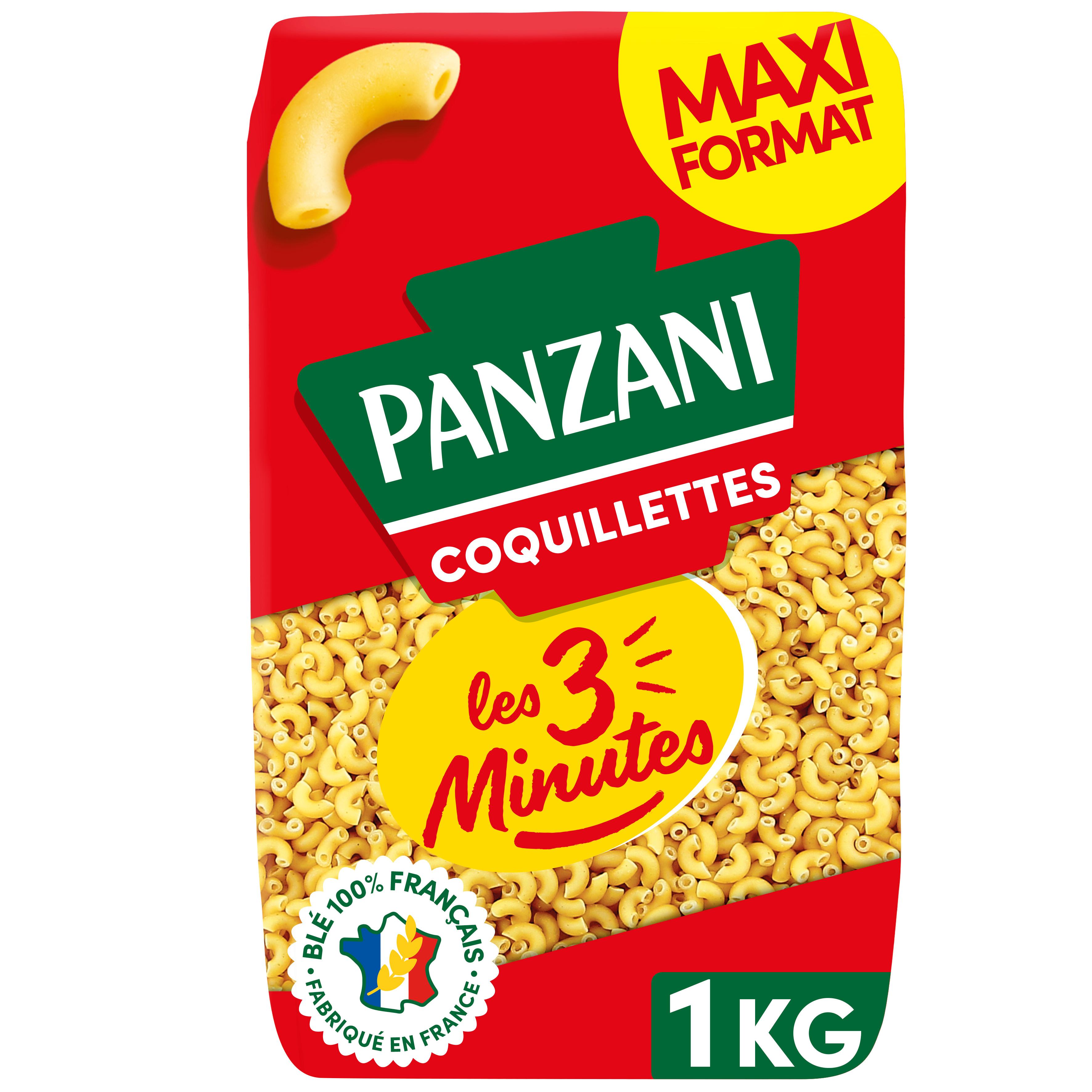 Voir la diapositive 2 : PANZANI Coquillettes cuisson rapide 3min blé français 1kg
