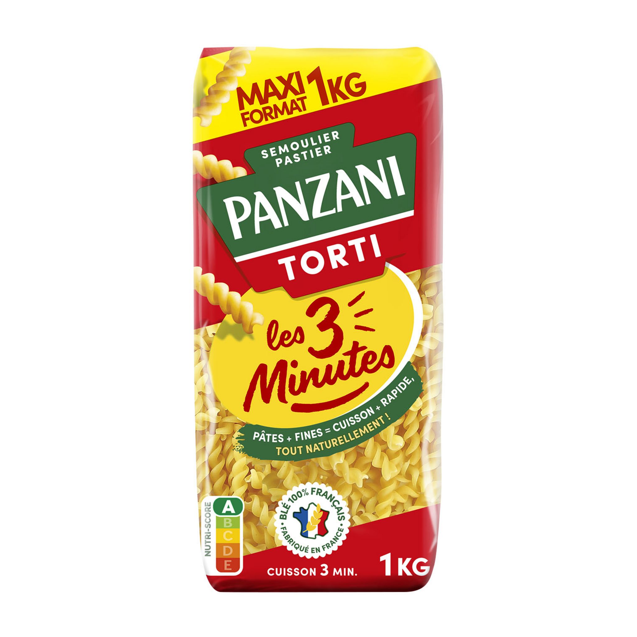 PANZANI Torti Cuisson Rapide 3min 1kg Pas Cher - Auchan.fr