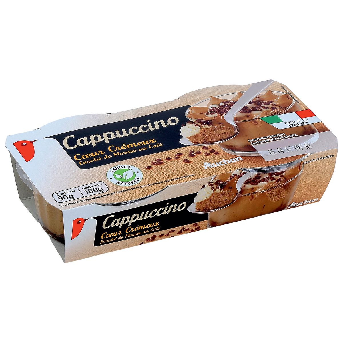 AUCHAN Dessert pâtissier au cappuccino 2x90g