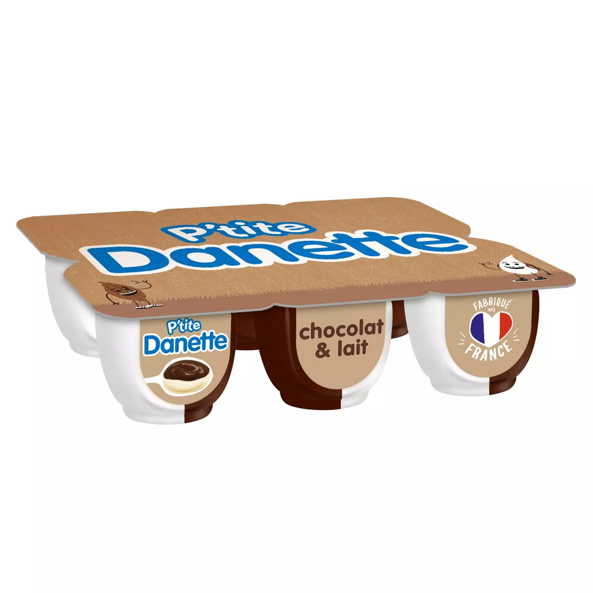 DANETTE Doubles saveur - Crème dessert chocolat et lait 6x70g pas cher 