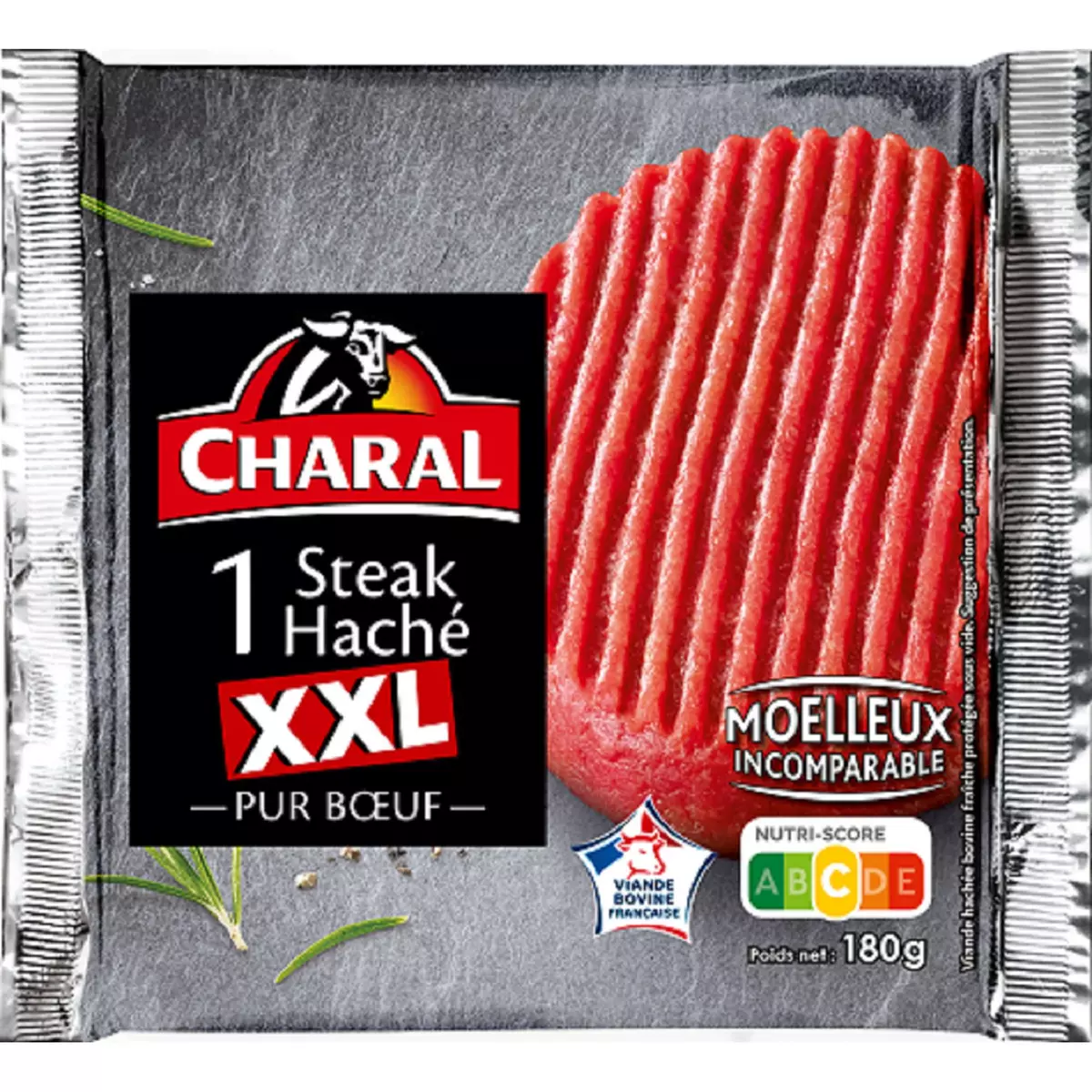 CHARAL Steak Haché XXL Pur Bœuf 180g