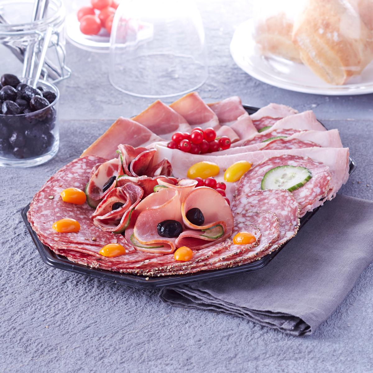 AUCHAN LE TRAITEUR Plateau de charcuterie pour raclette 4 convives 560g