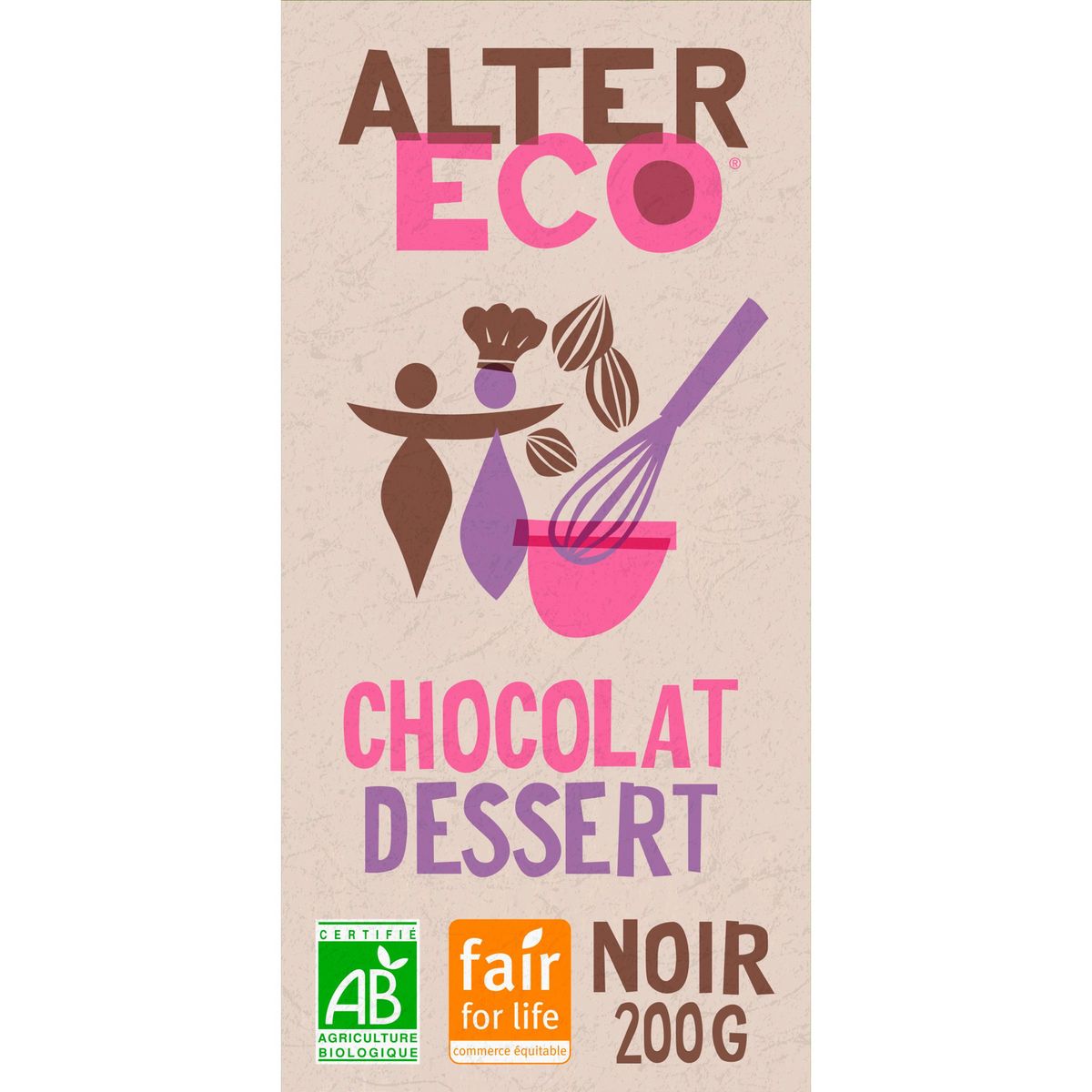 ALTER ECO Tablette de chocolat noir dessert bio du Pérou 200g