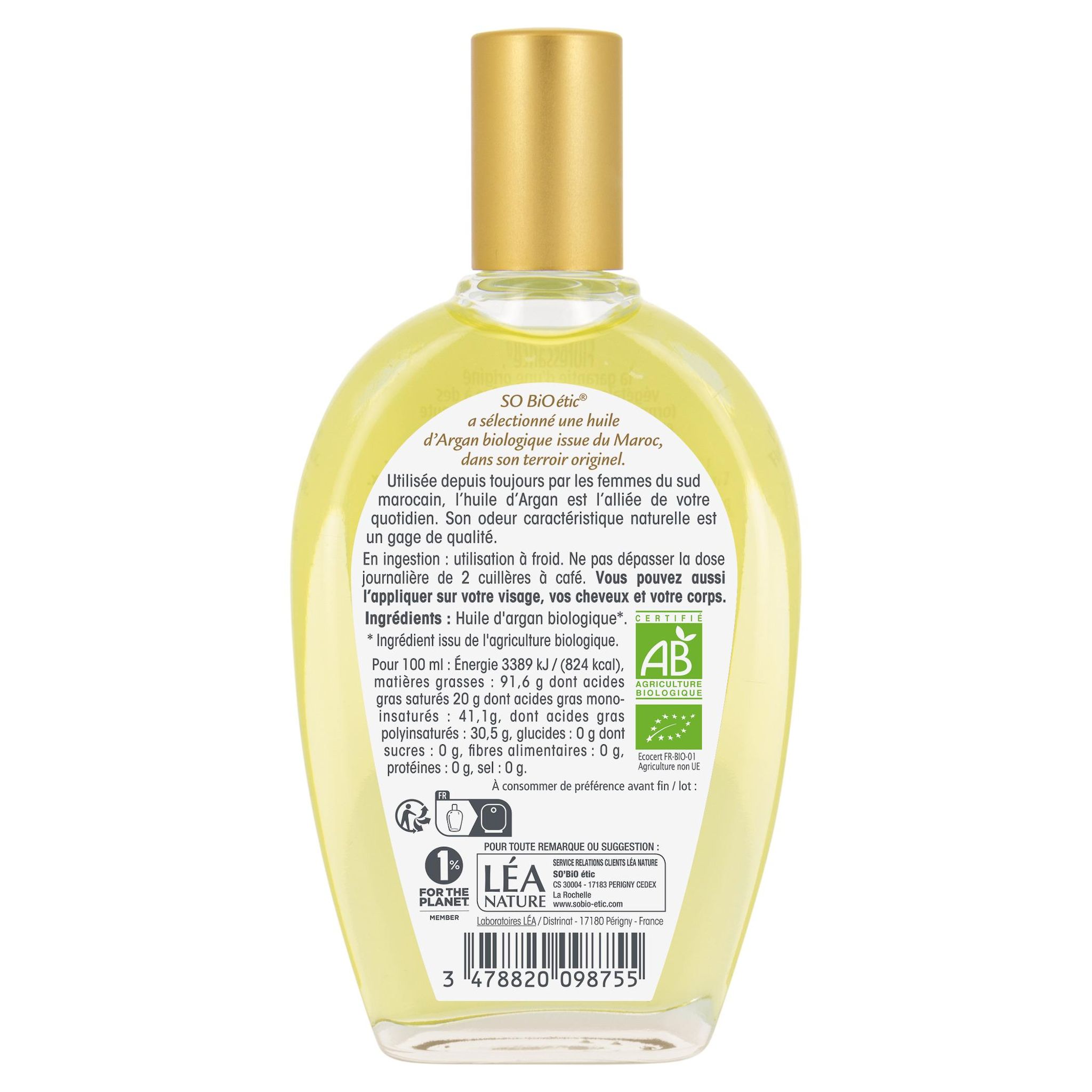 Voir la diapositive 2 : SO BIO ETIC Précieux Argan Huile Pure d'argan biologique 50ml
