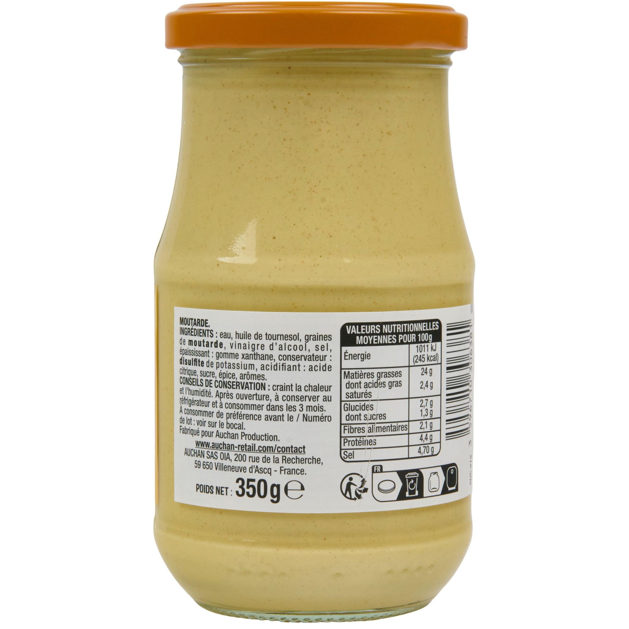 Voir la diapositive 3 : AUCHAN Moutarde mi-forte 350g