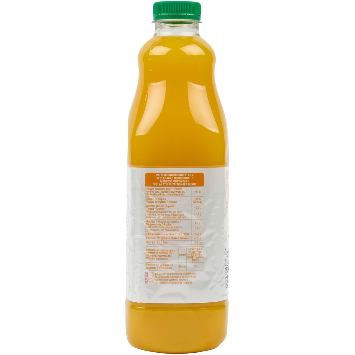 AUCHAN Pur jus d'orange sans pulpe 1,5l