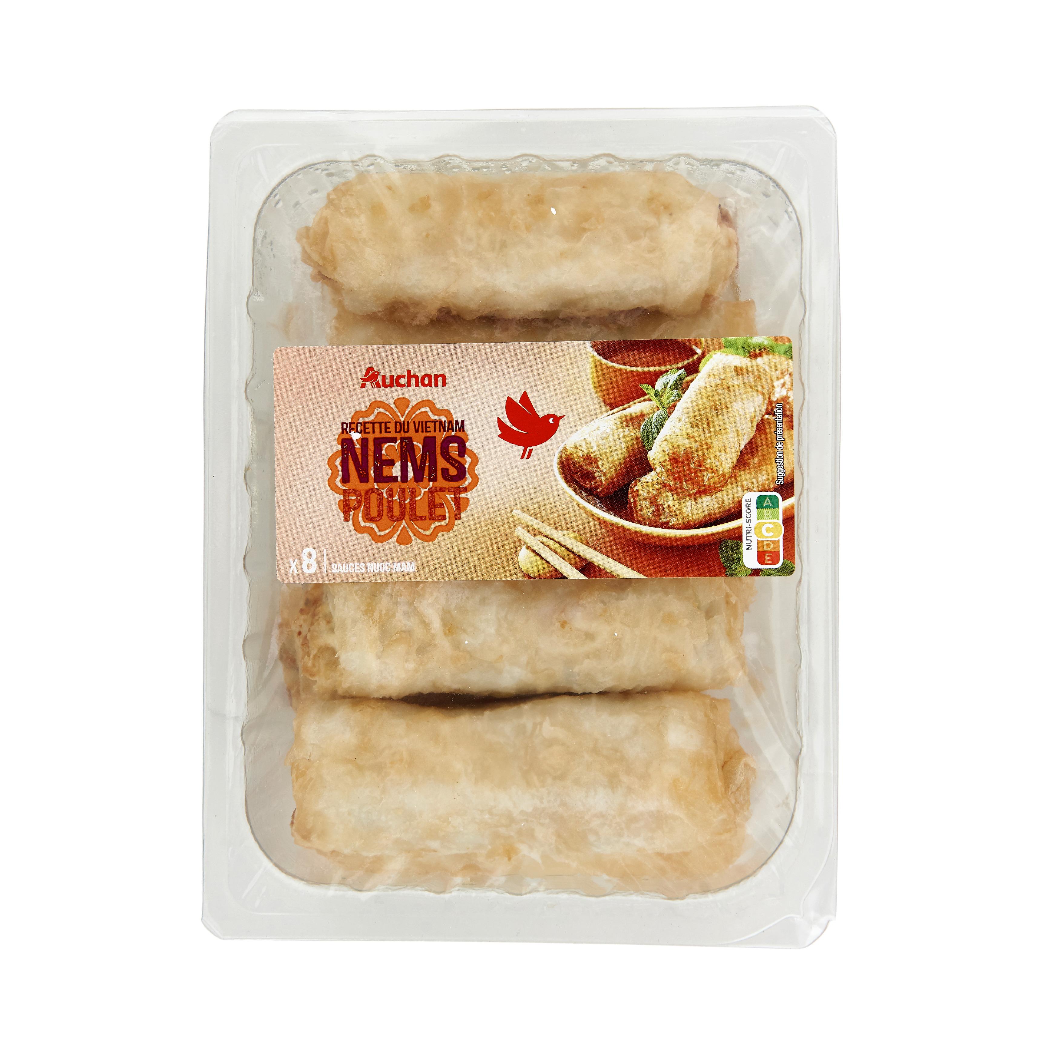 Voir la diapositive 3 : AUCHAN Nem volaille menthe sauce nuoc mam 8 pièces 580g