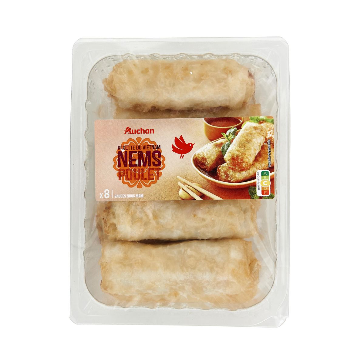AUCHAN Nem volaille menthe sauce nuoc mam 8 pièces 580g