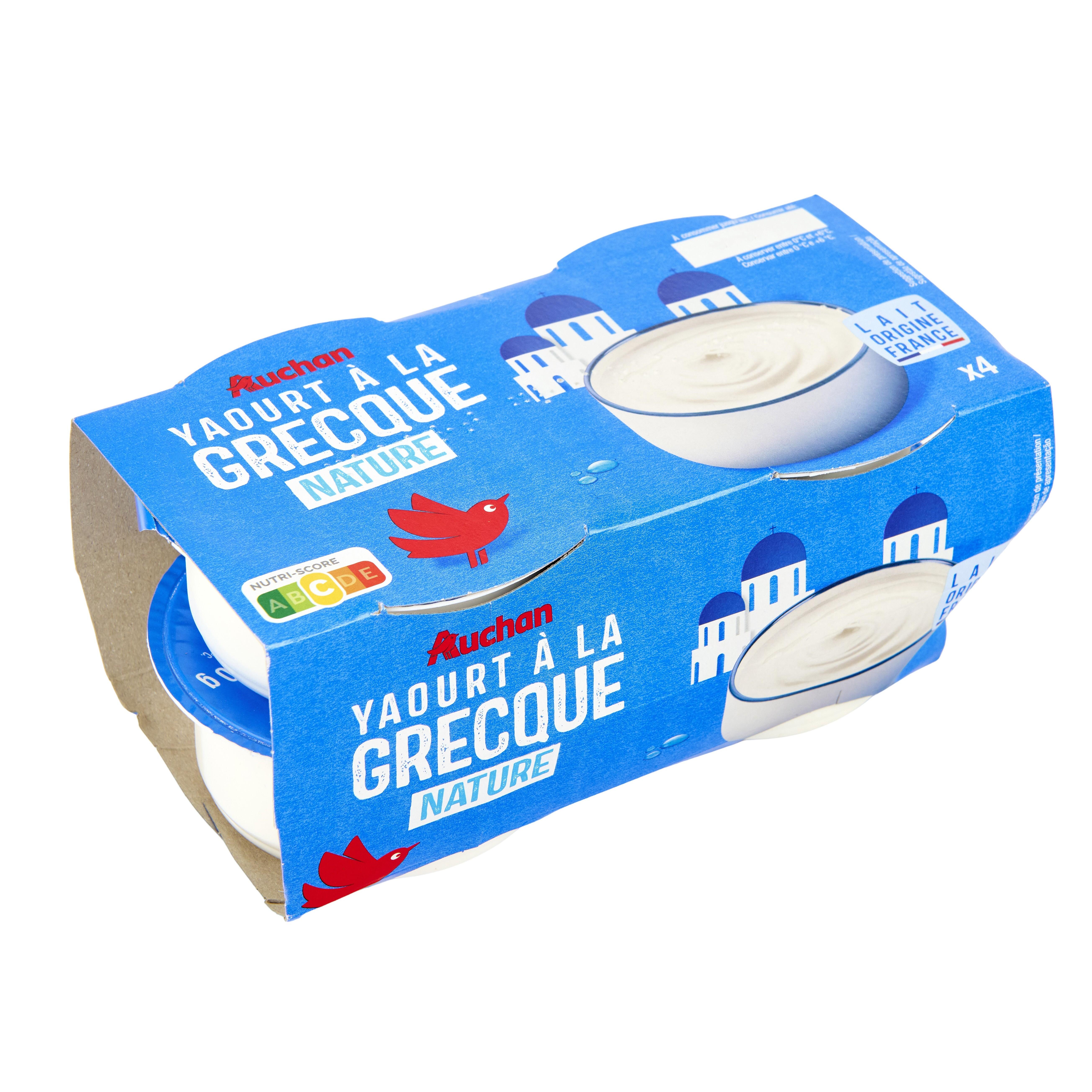 Voir la diapositive 3 : AUCHAN Yaourt à la grecque nature 4x150g