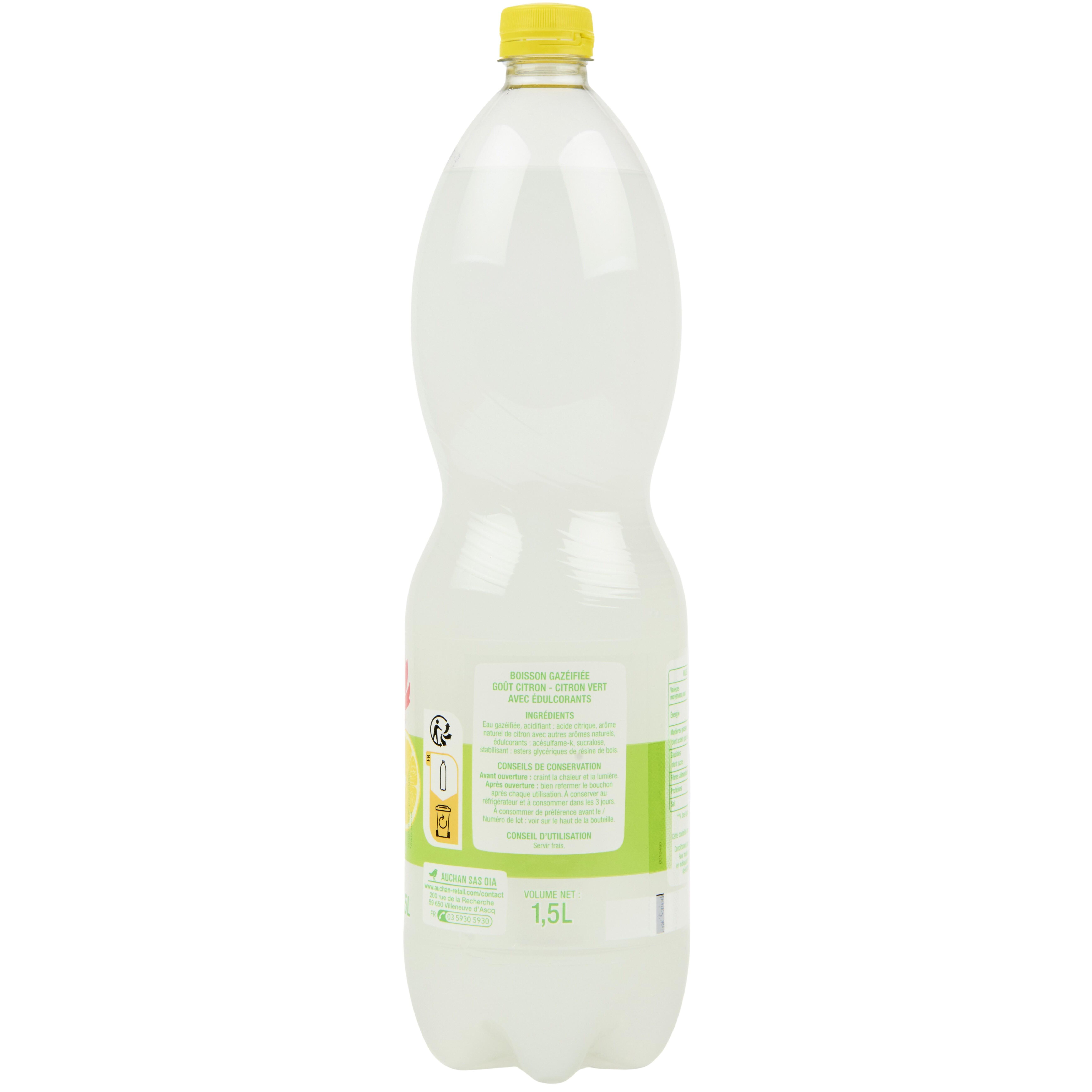 Voir la diapositive 3 : AUCHAN Boisson pétillante saveur citron et citron vert 1,5l